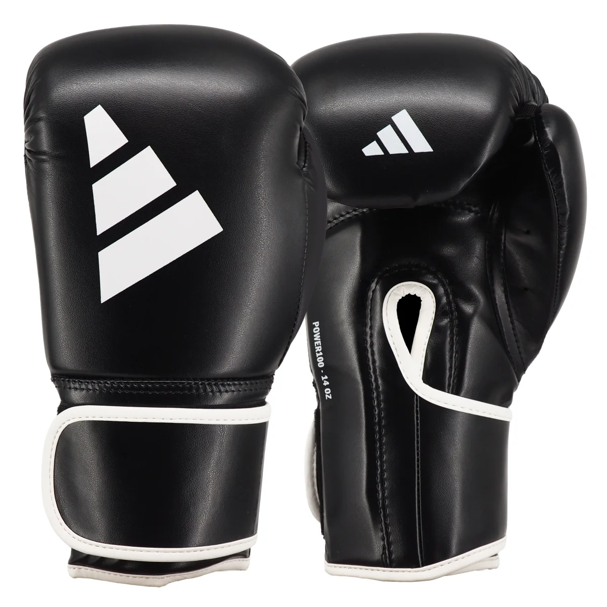 Boxhandschuhe, Schwarz, Leder, Polstert, Weißer Rand