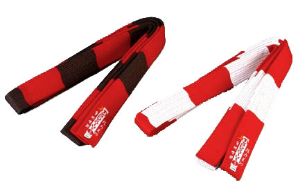 Ju-Sports Großmeistergürtel Master 8. Dan rot/schwarz 4,5 cm - alte Kollektion