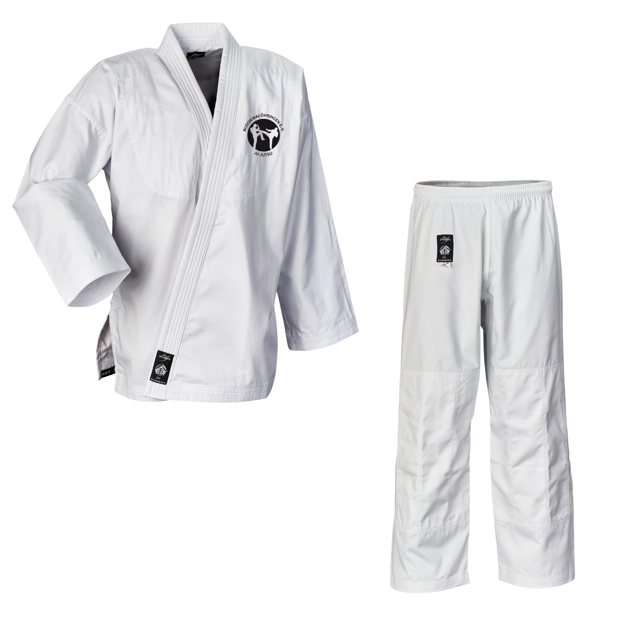 62 Gi Element Slim Cut weiß Budokwai Öhringen Vereinsedition