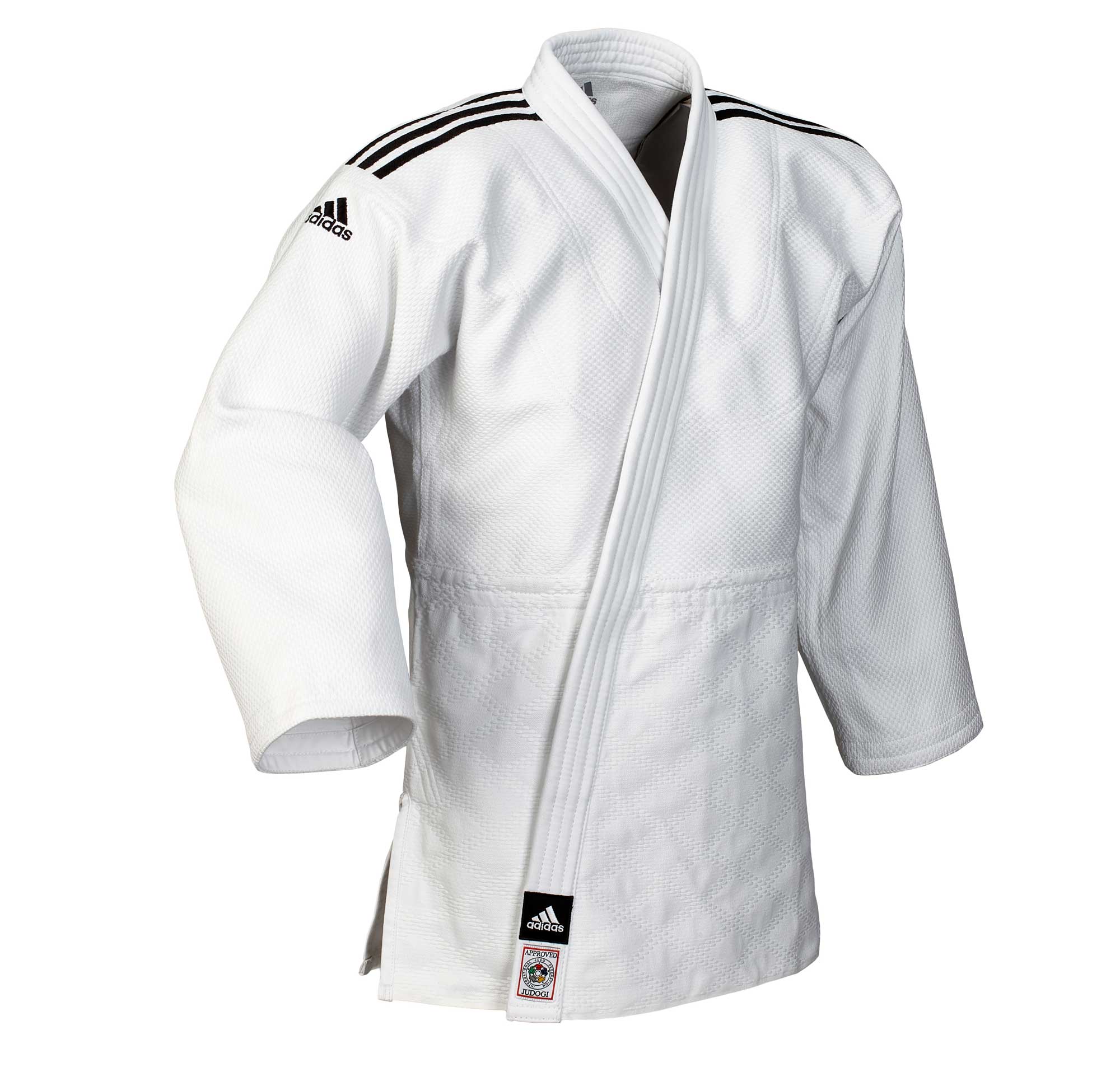 adidas-JudoUniform-ChampionII-IJF-norm-2 adidas Judoanzug CHAMPION II IJF, weiß/schwarze Streifen, JIJF