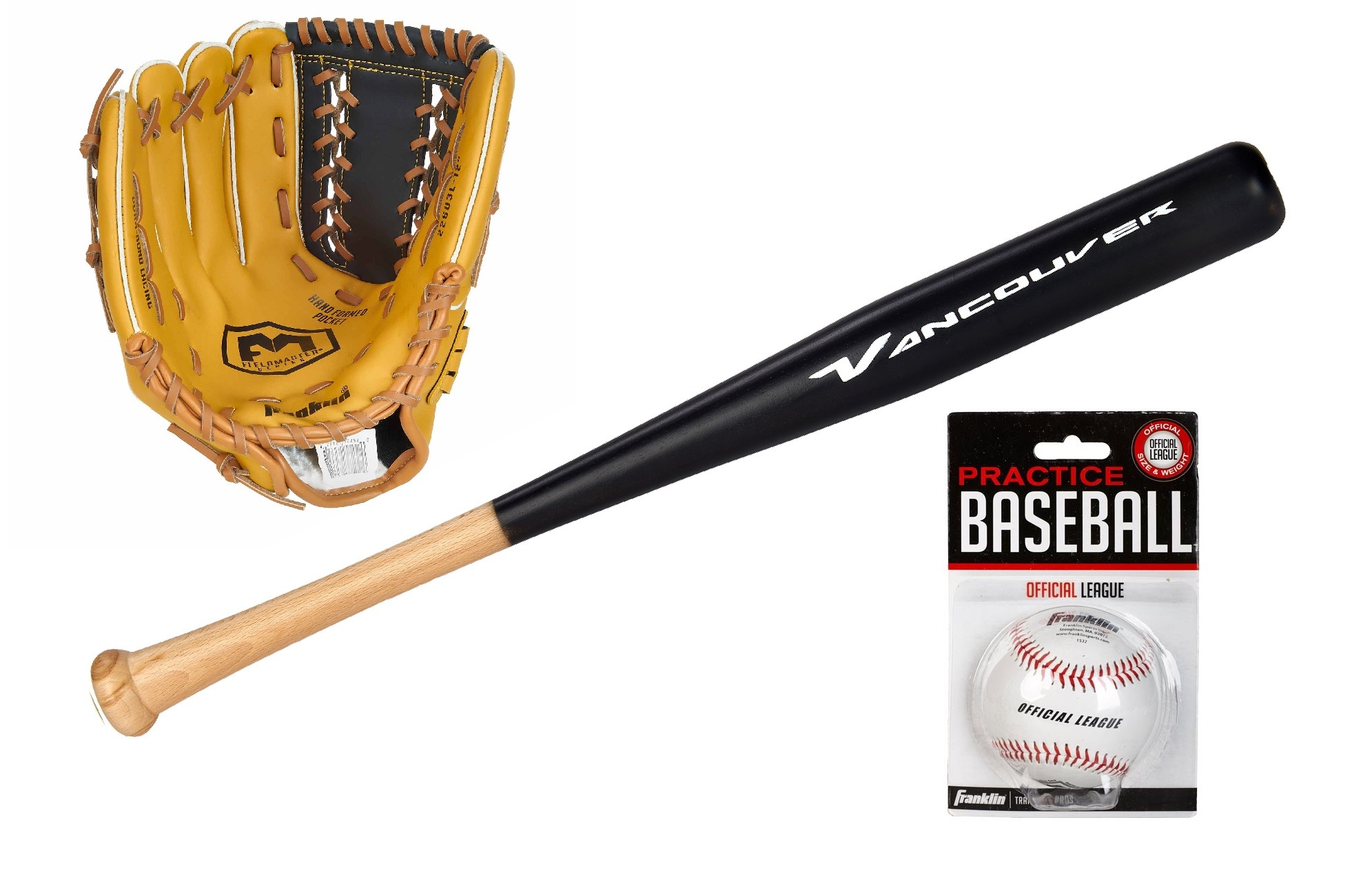 baseball glove, linkshändiger Handschuh, braunes Leder, Baseballschläger, Baseball