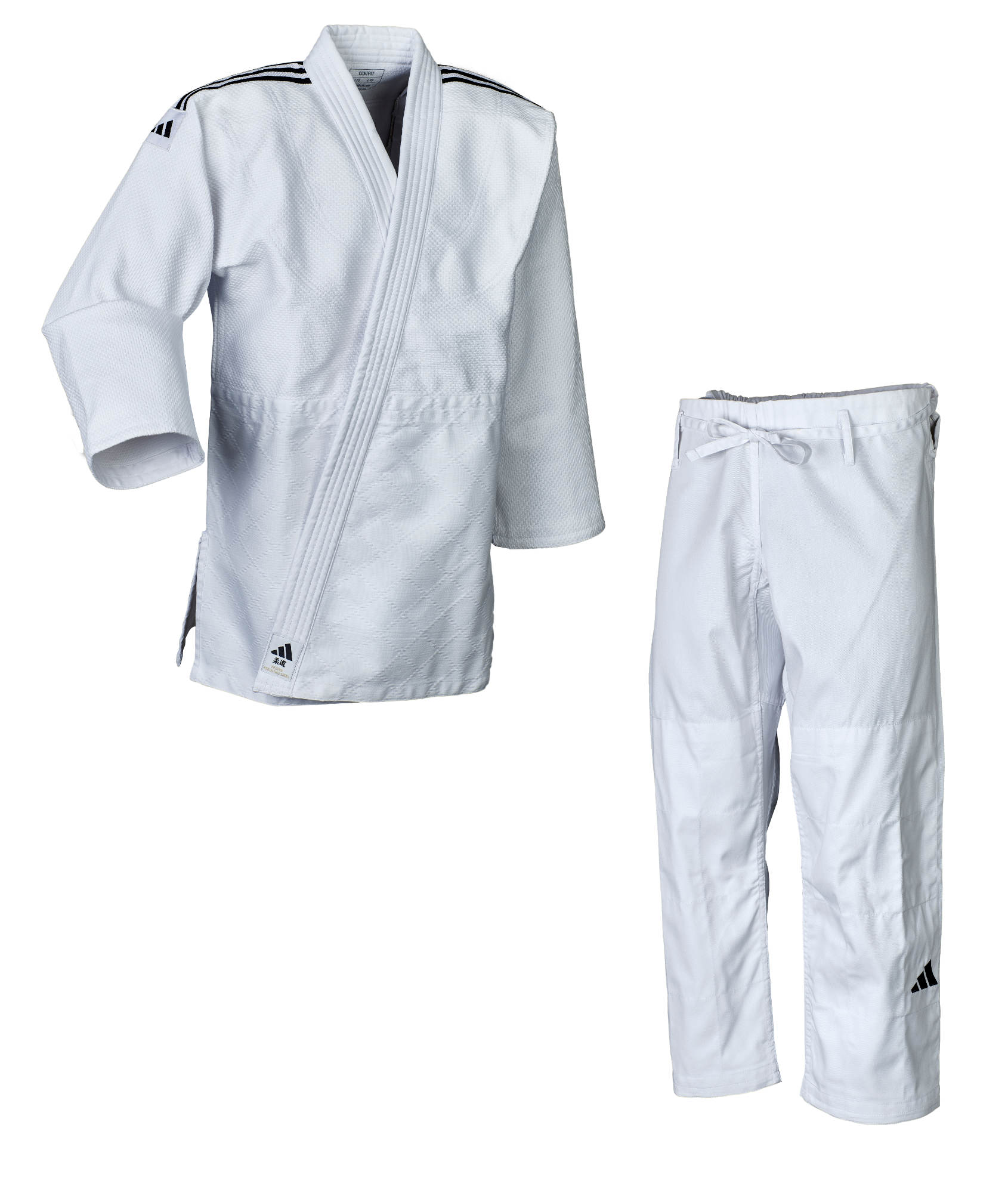 adidas Judo-Anzug Contest weiß/schwarze Streifen, J650