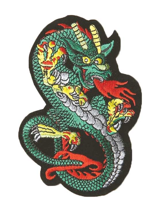 Patch Drache gelb/grün