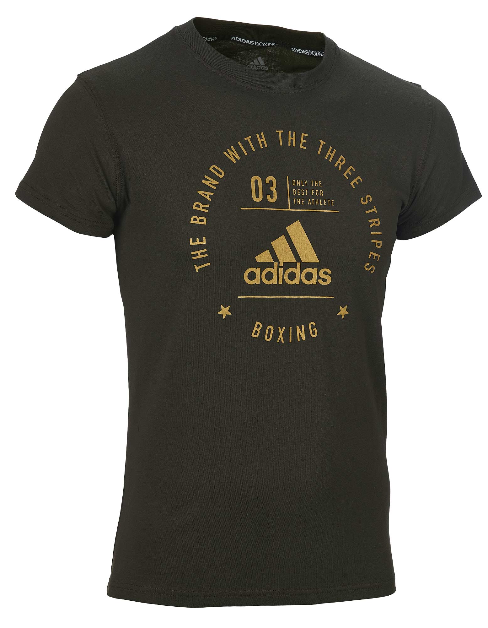 adiCL01B-Community-T-Shirt-green_gold-01 adidas Community T-Shirt "BOXING" olive/gold, adiCL01B