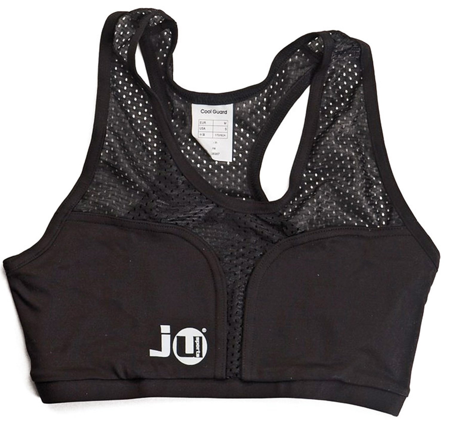 Sporttop, Schwarz, Netzmaterial, Polsterung, J+O Logo