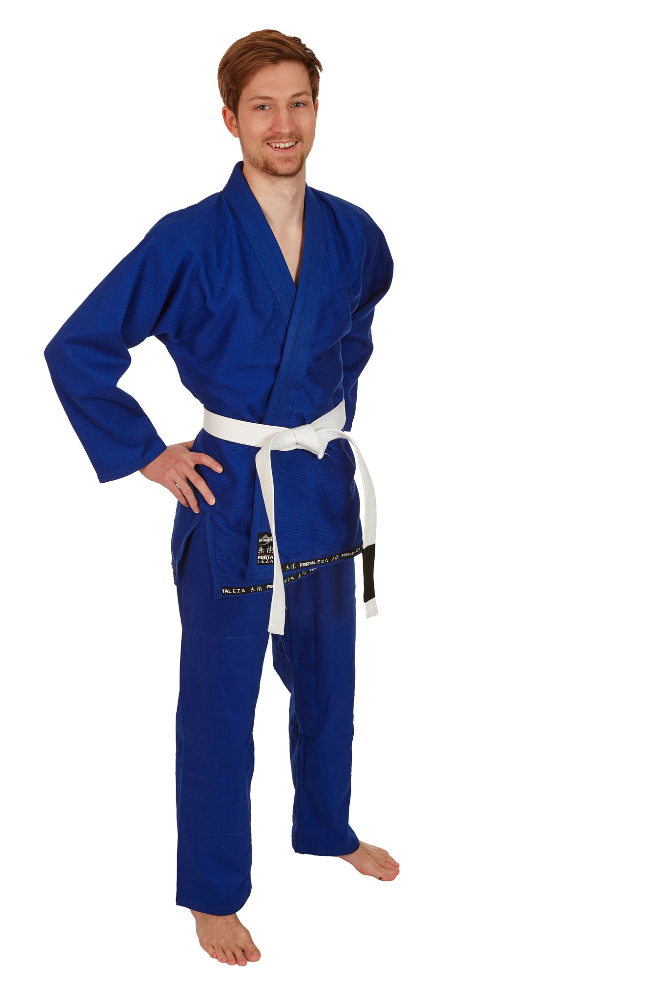 9230000-Fortaleza-blau-1429LDFrPrn2cvG4V BJJ Starter Gi Fortaleza blau + BJJ Gürtel weiß