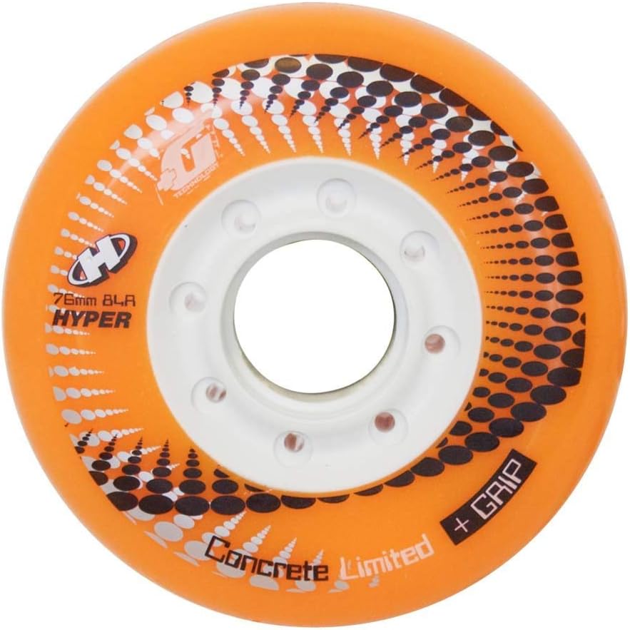 4er Pack Hyper Outdoor-Rollen für Inlineskates CONCRETE +G, 72800, 84A orange