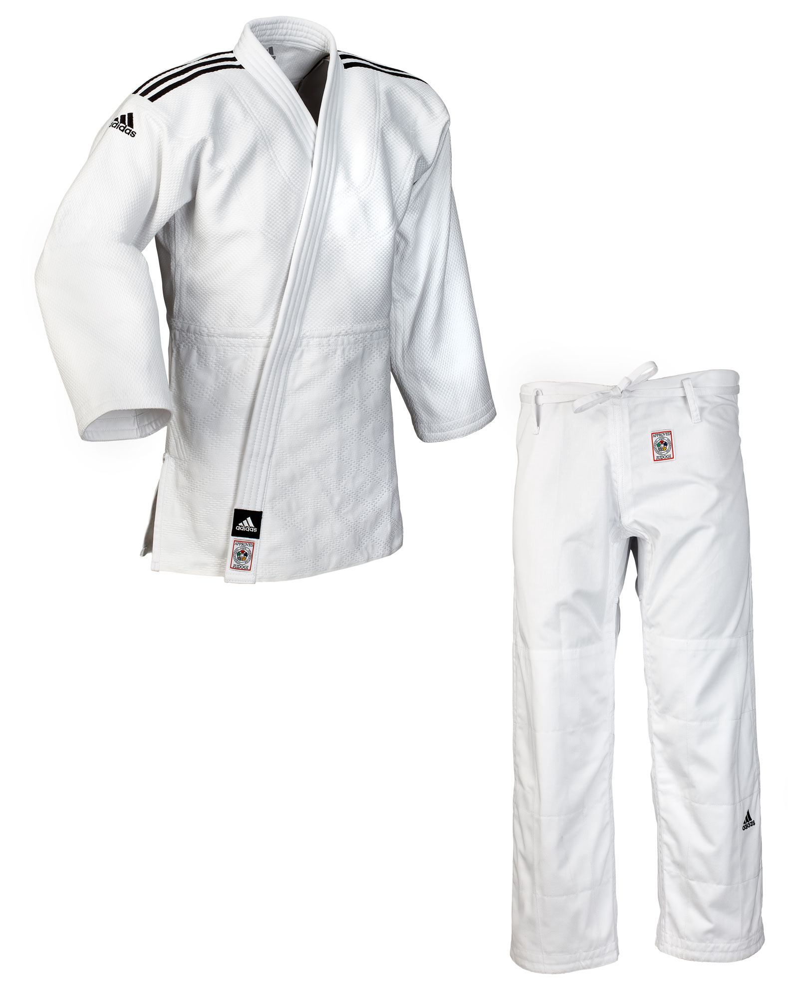 adidas-JudoUniform-ChampionII-IJF-norm-1 adidas Judoanzug CHAMPION II IJF, weiß/schwarze Streifen, JIJF