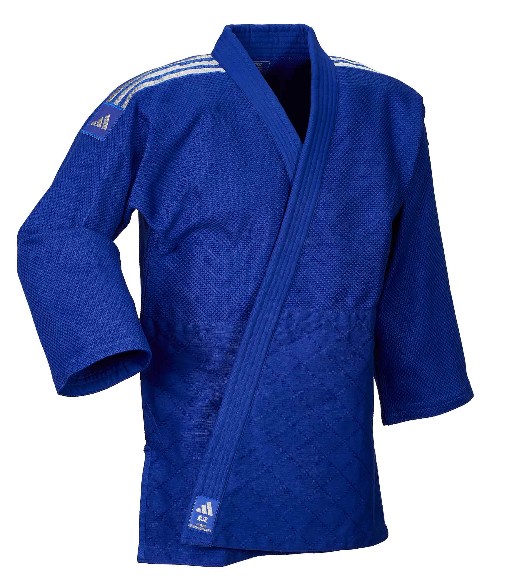 adidas Judo-Anzug Contest blau/silberne Streifen, J650B adidas Judo-Anzug Contest blau/silberne Streifen, J650B