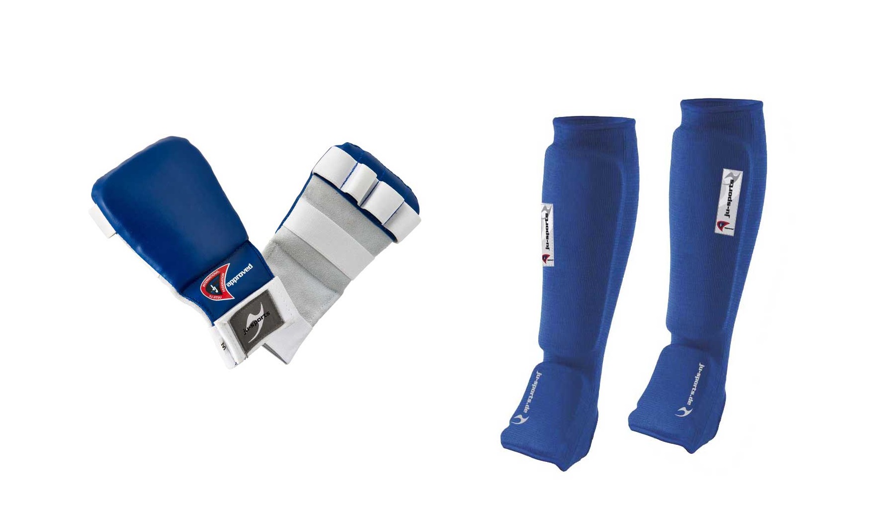 Ju-Jutsu Schützer-Set blau, Hand- und Fußschutz
