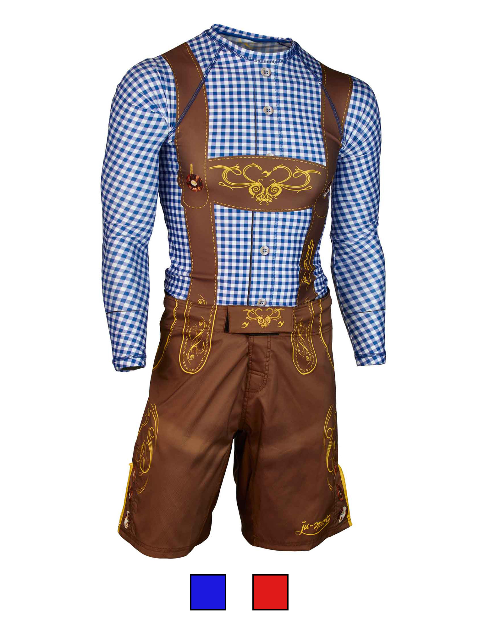 Ju-Sports Set Fightshort + Rashguard Bavaria blau/weiß