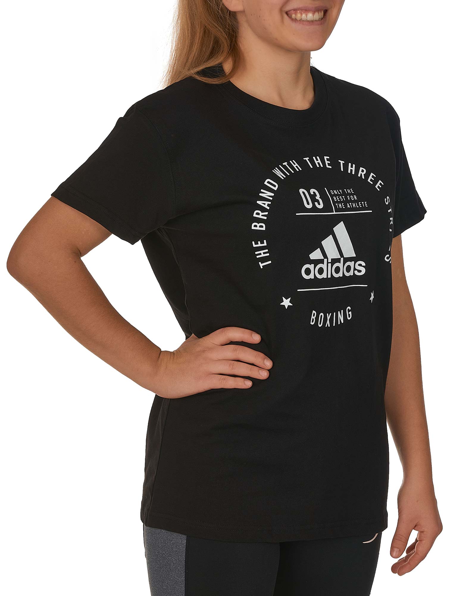 adiCL01B-Community-T-Shirt-black_white-0111-1 adidas Community T-Shirt "BOXING" black/white, adiCL01B