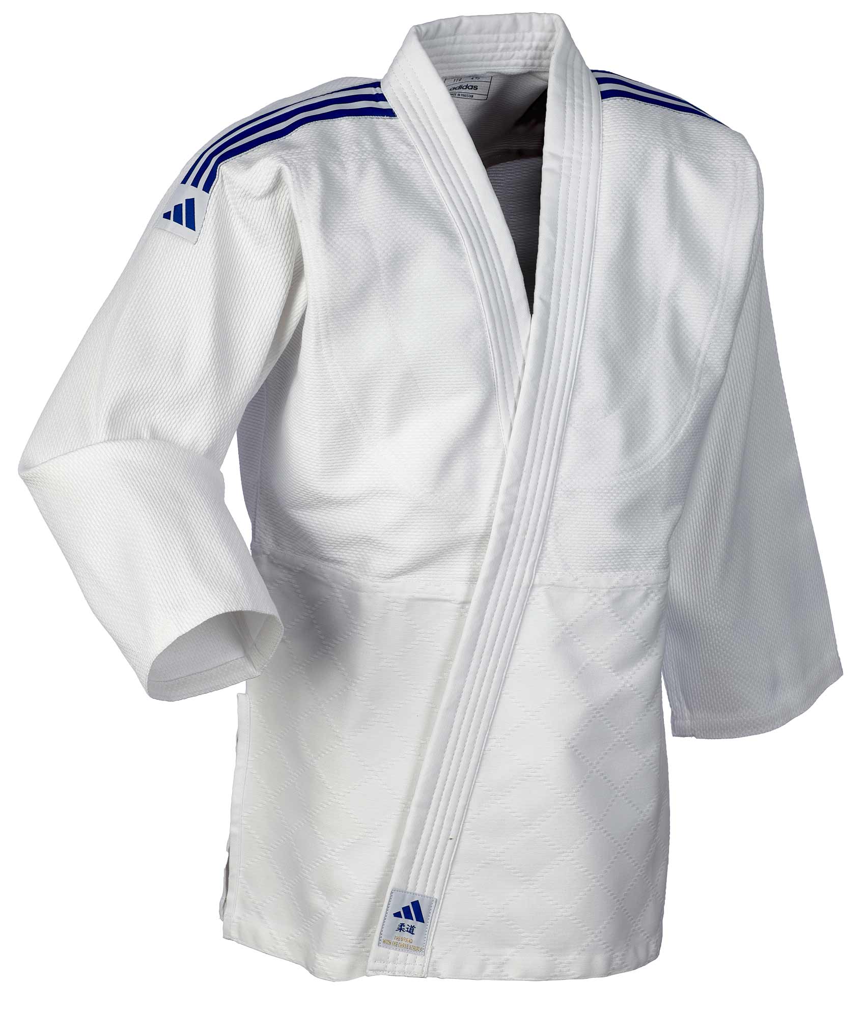 adidas-J350P_WB-Judo-uniform-white_blue-0155 adidas Judo-Anzug Club weiß/blaue Streifen, J350