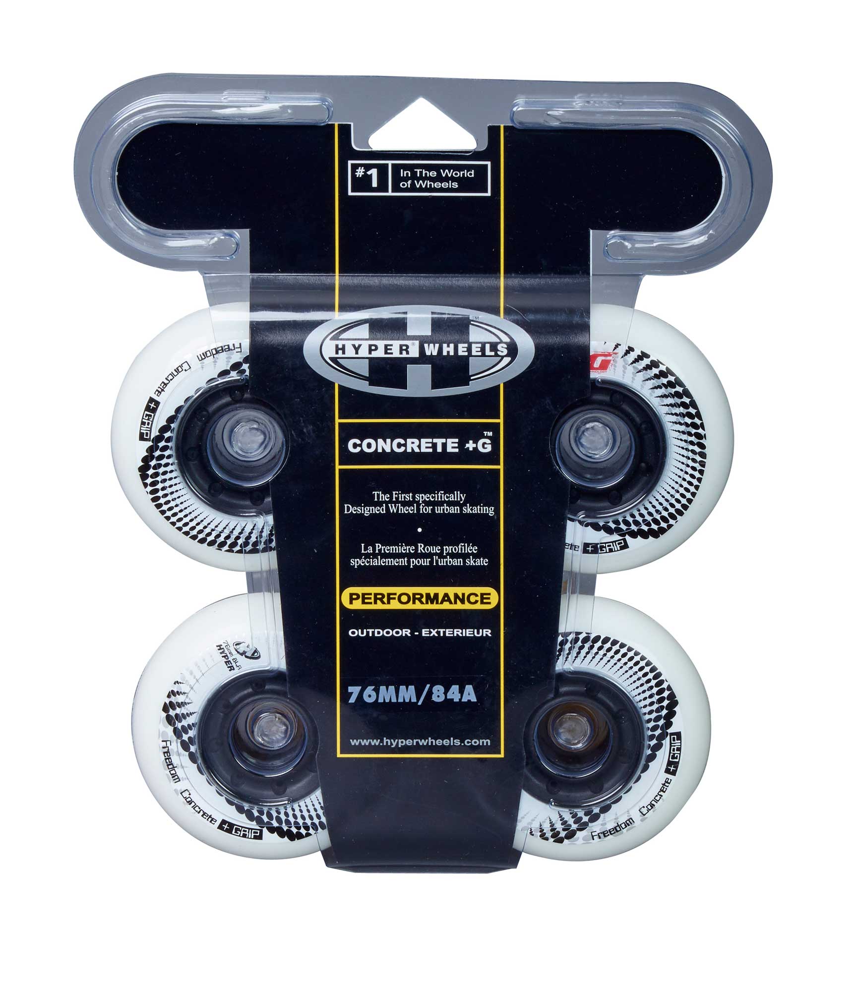 Hyper Outdoor-Rollen für Inlineskates CONCRETE +G, 72800, 84A-Copy