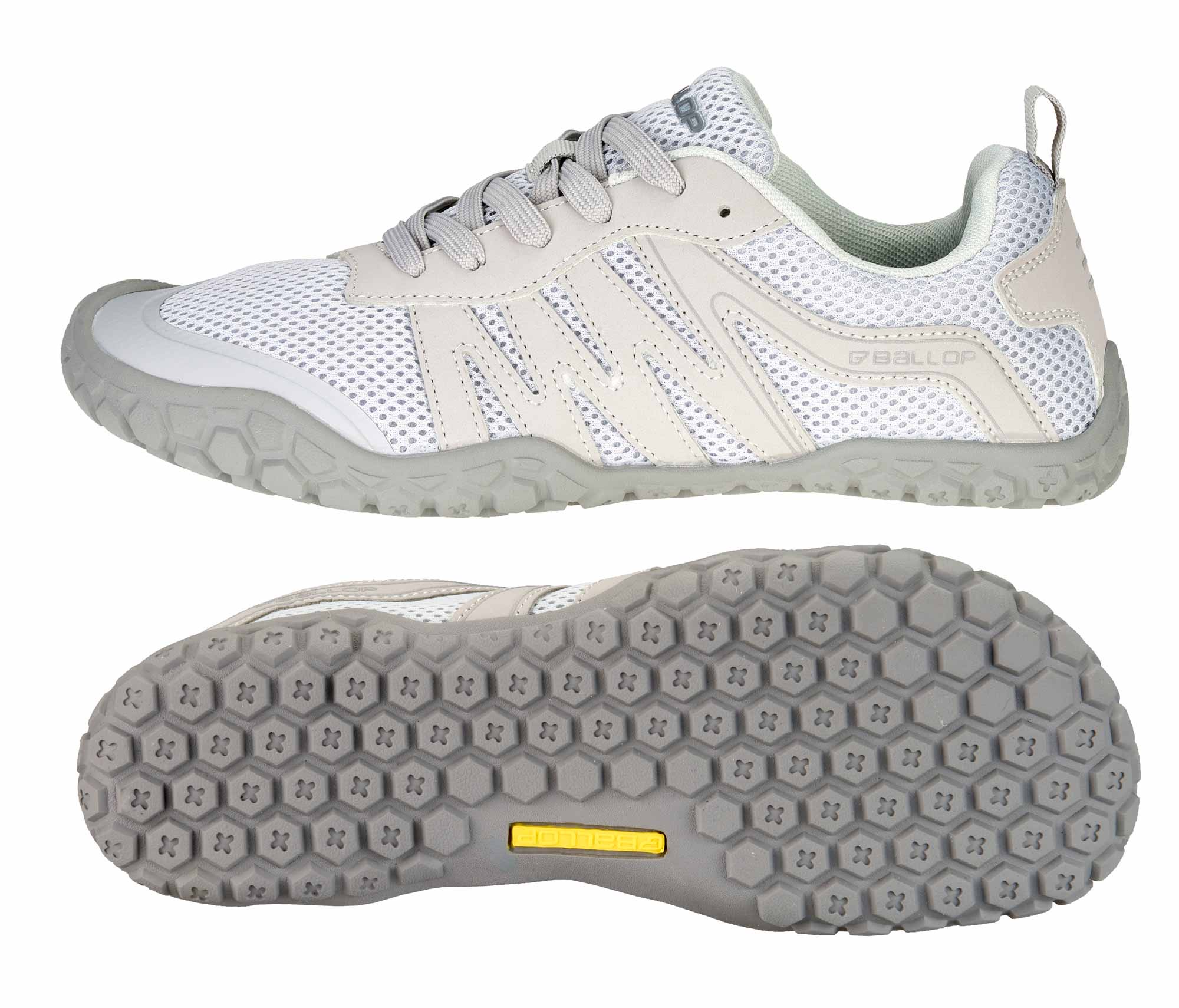 Sneaker, Wanderschuh, Mesh, Beige, Gummisohle
