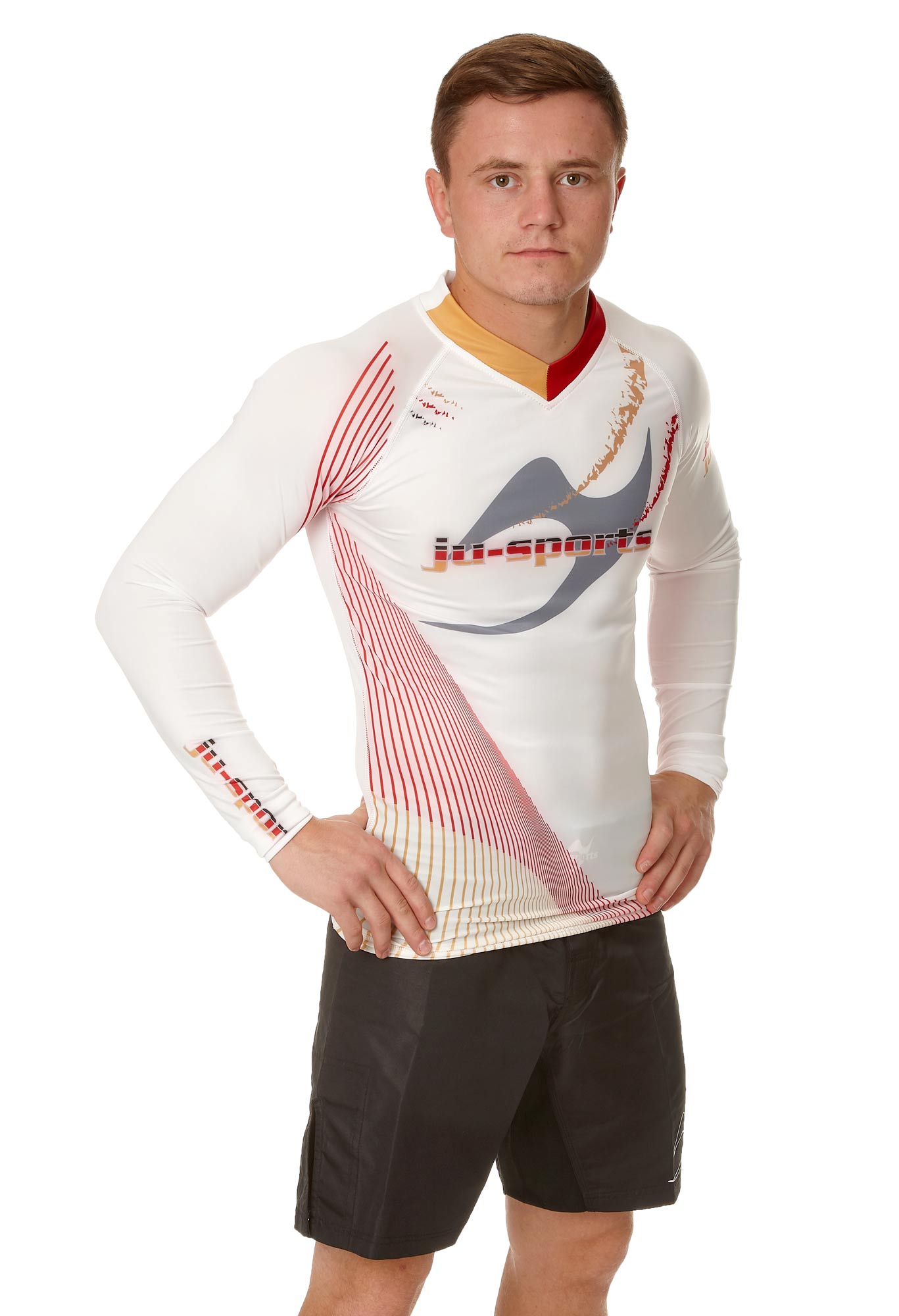 1007200-Rashguard-Pro-C18-Germany-kurzarm-weiss-0622 Set - 2 Rashguards Pro C18 Germany weiß & schwarz