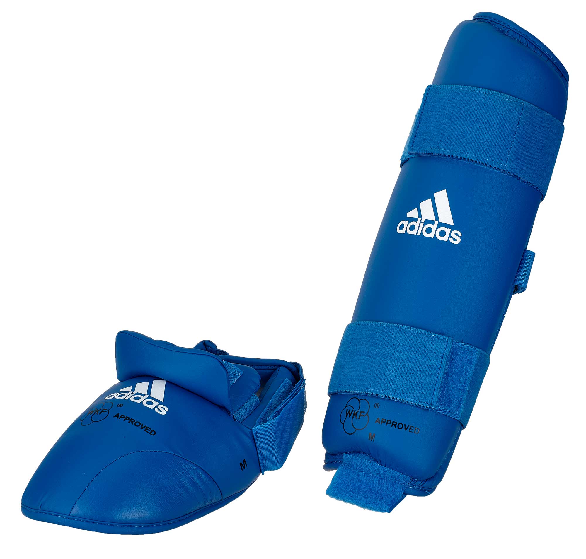 661-35-WKF-PU-Shin-Remov-Step-Guard-blue-1049 adidas Schien- & Spannschutz WKF approved blau, 661.35