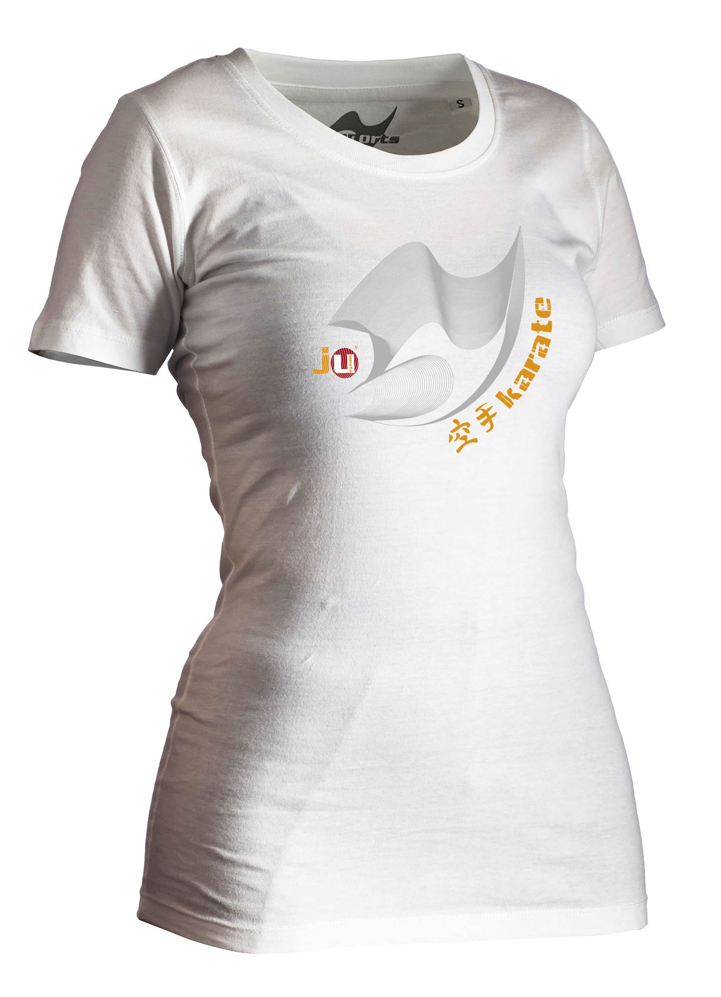 Karate-Shirt Moiré weiß Lady