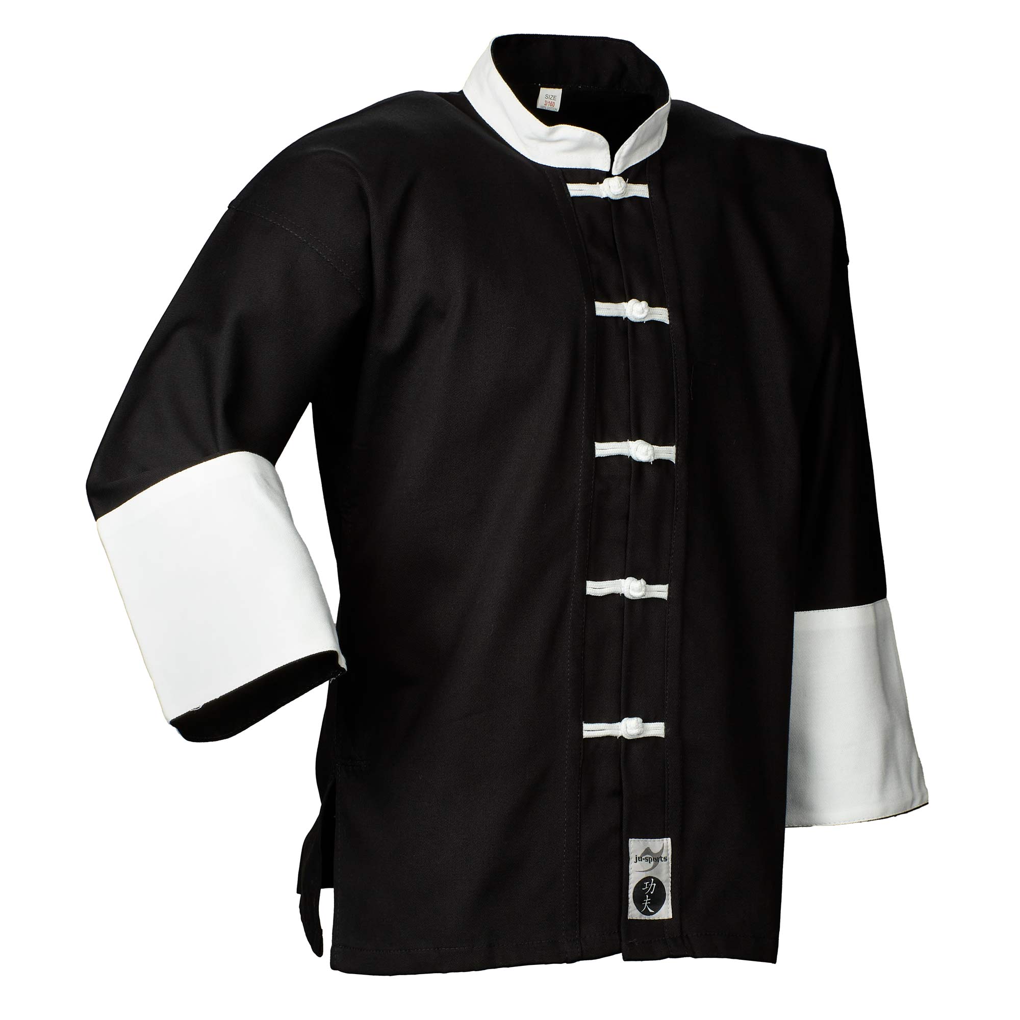 Kung Fu Anzug schwarz/weiß, Cotton