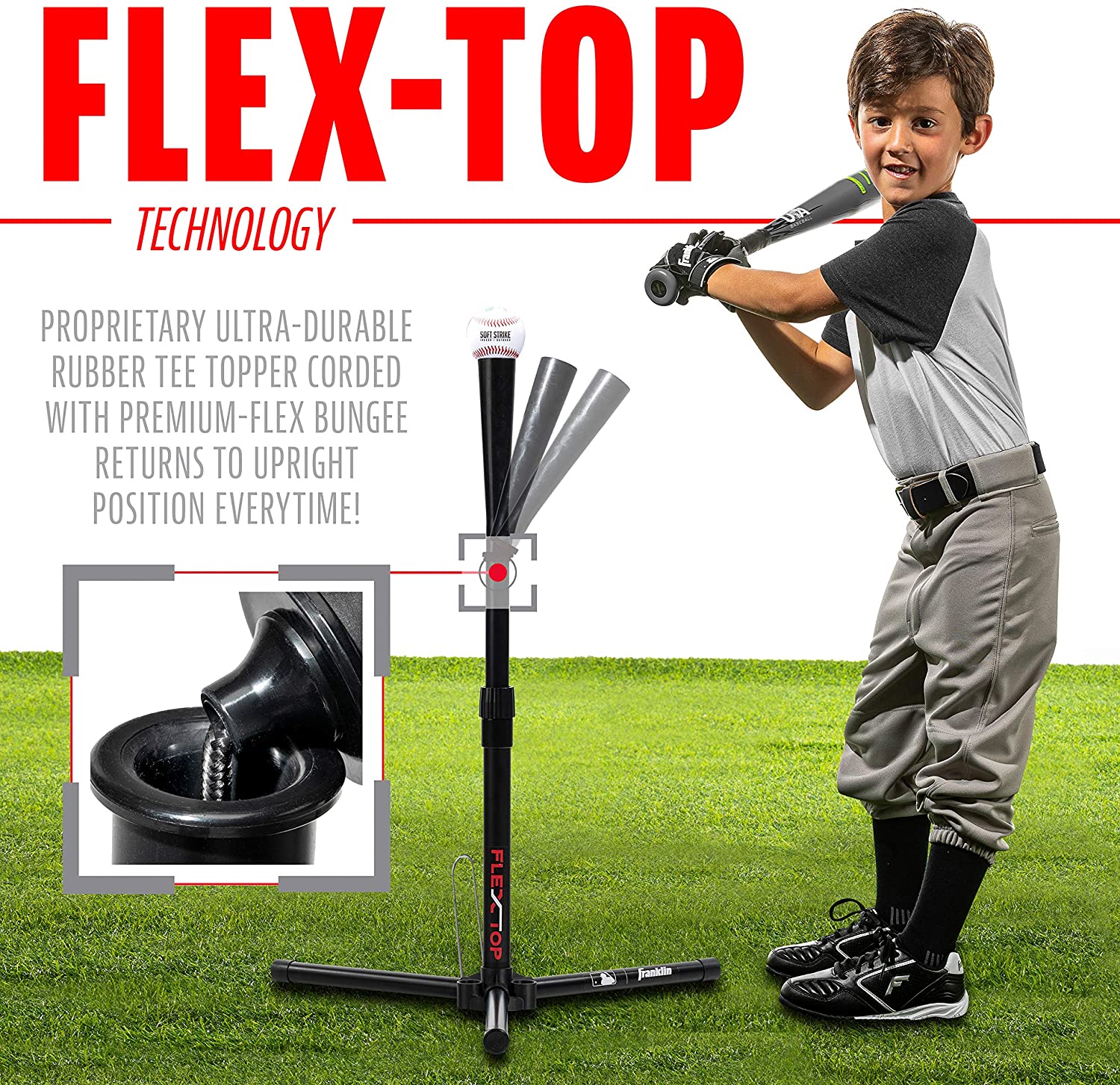 24954-Batting-Tee-4 Franklin MLB® Flex Top Tee-Ball Batting Tee
