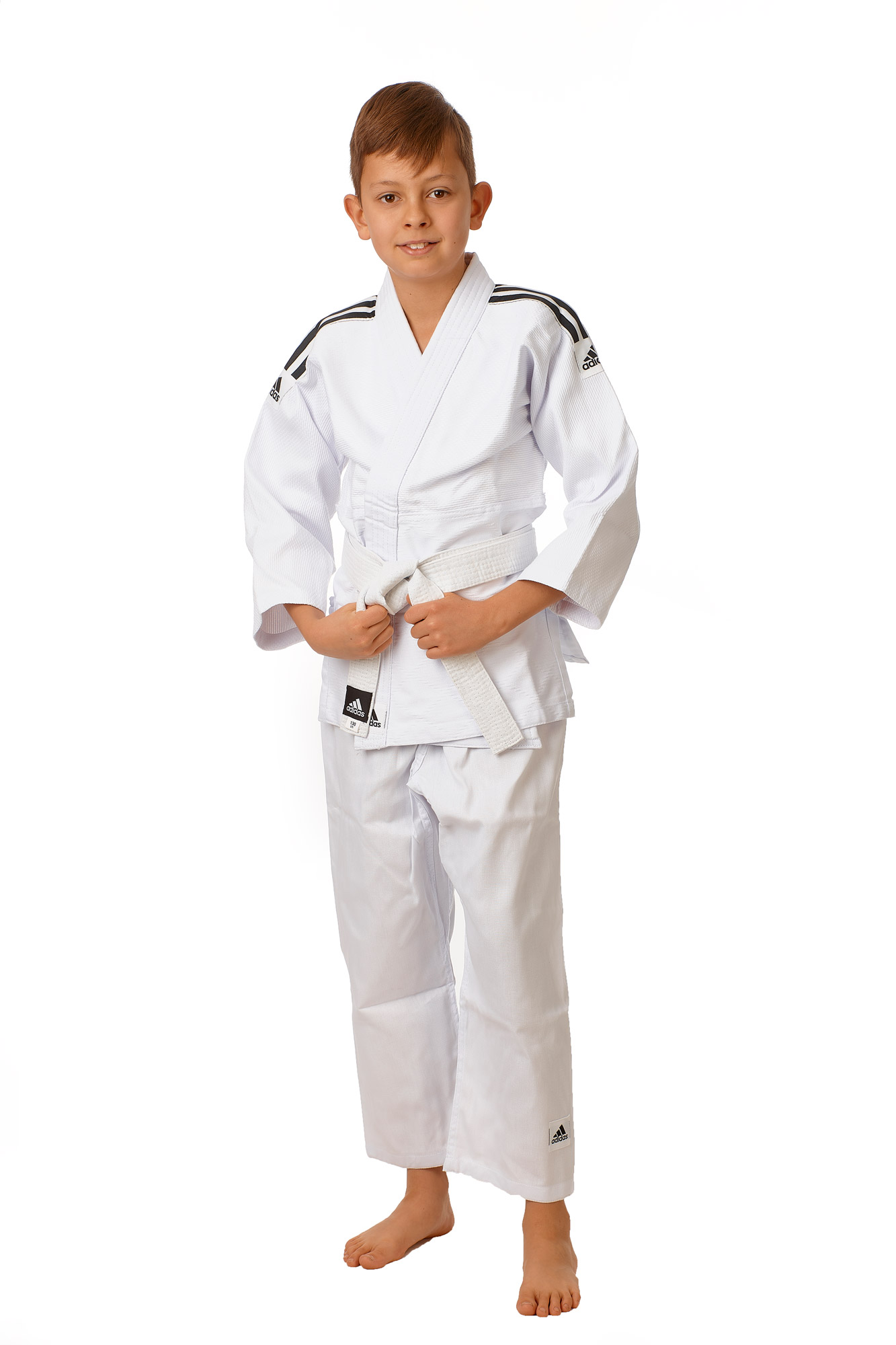 adidas-J350P-W_B-Judo-1482 adidas Judo-Anzug Club weiß/schwarze Streifen, J350