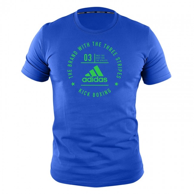 adidas Community Line T-Shirt Kickboxing blue/shock lime adiCL01KB