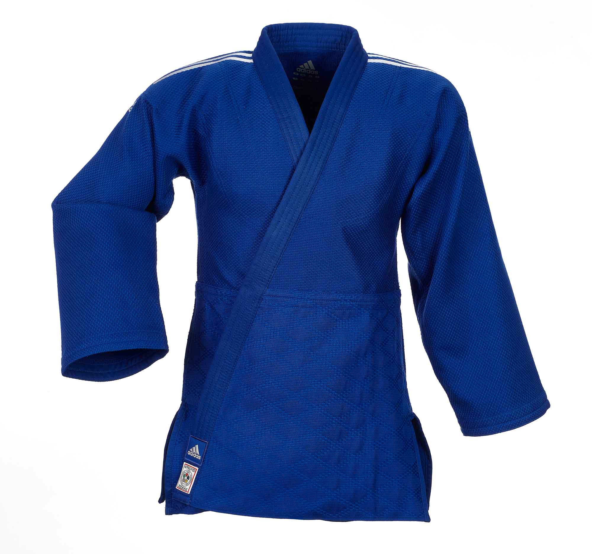 adidas-JudoGi-ChampionII-IJF-slimfit-blue-3 adidas Judoanzug CHAMPION II IJF slim cut, blau/weiße Streifen, JIJFBS