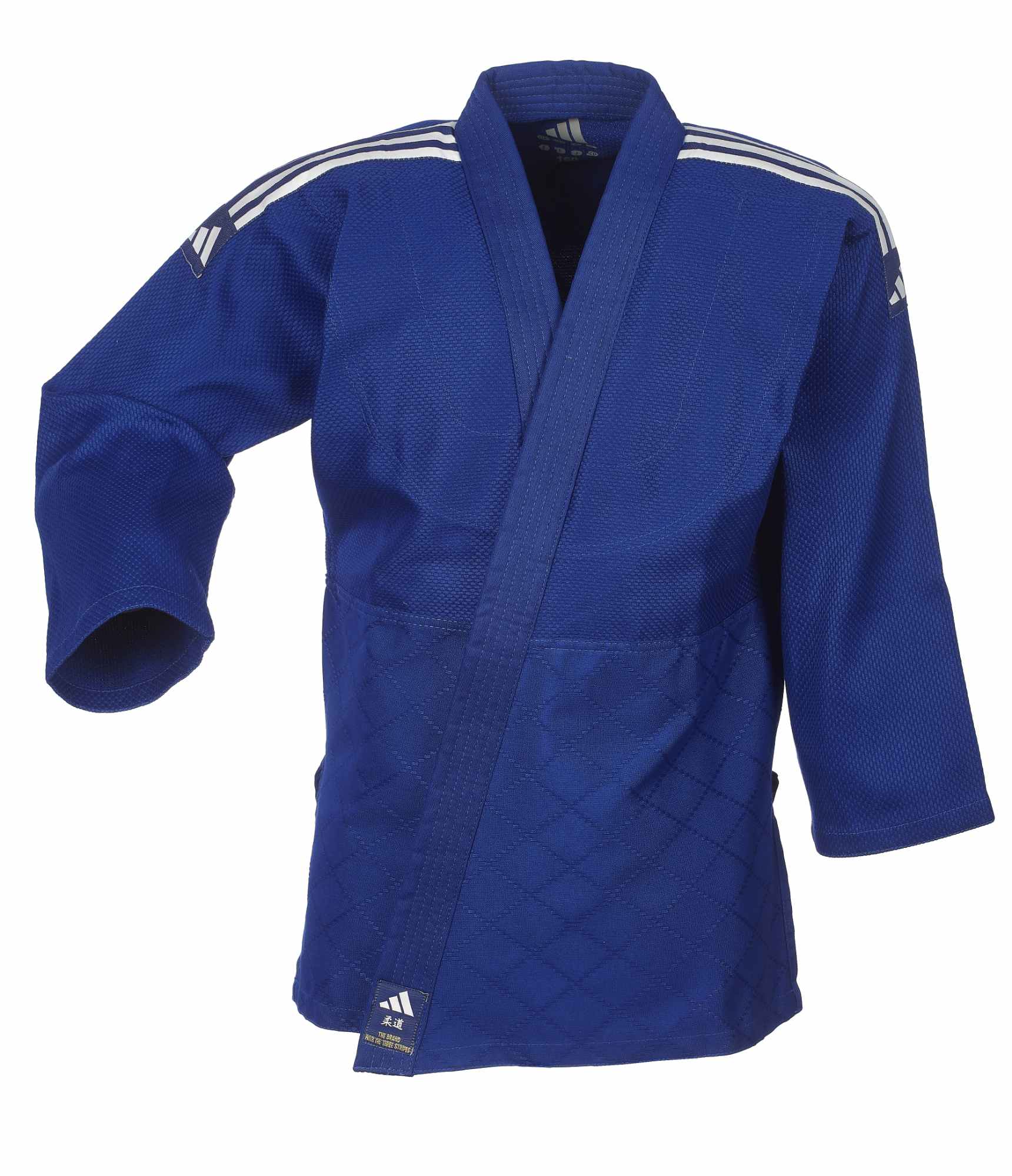 adidas-JudoGi-Club-J350BP-blue-2023-4618 adidas Judo-Anzug Club blau/weiße Streifen, J350B