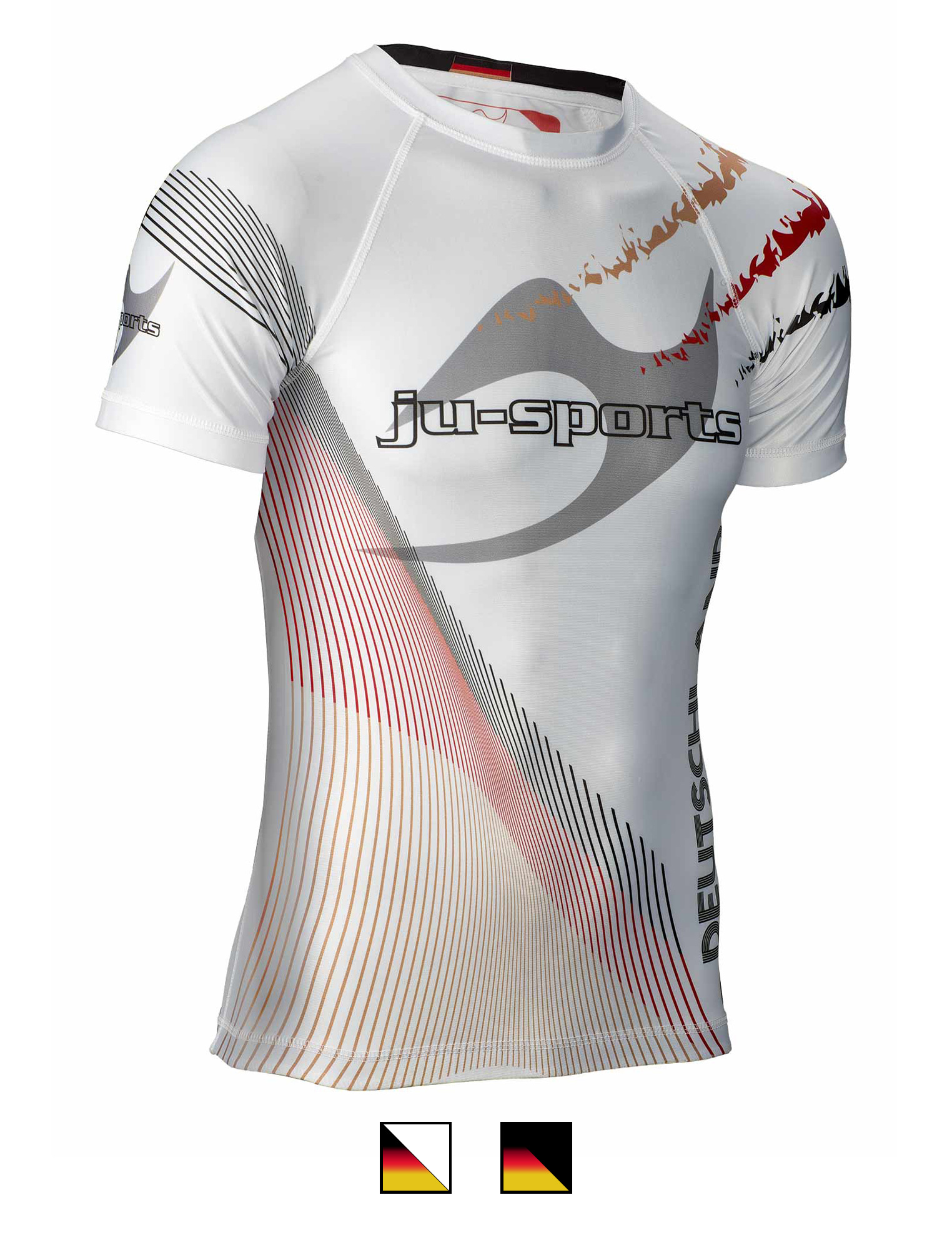 Rashguard Pro C18 Germany kurzarm weiß
