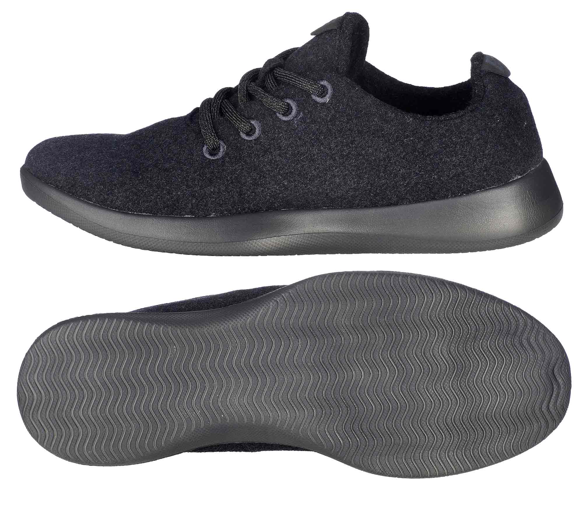 Sneaker, dunkel, Gummi-Sohle, Laufschuh-ähnlich, Obermaterial-Faser