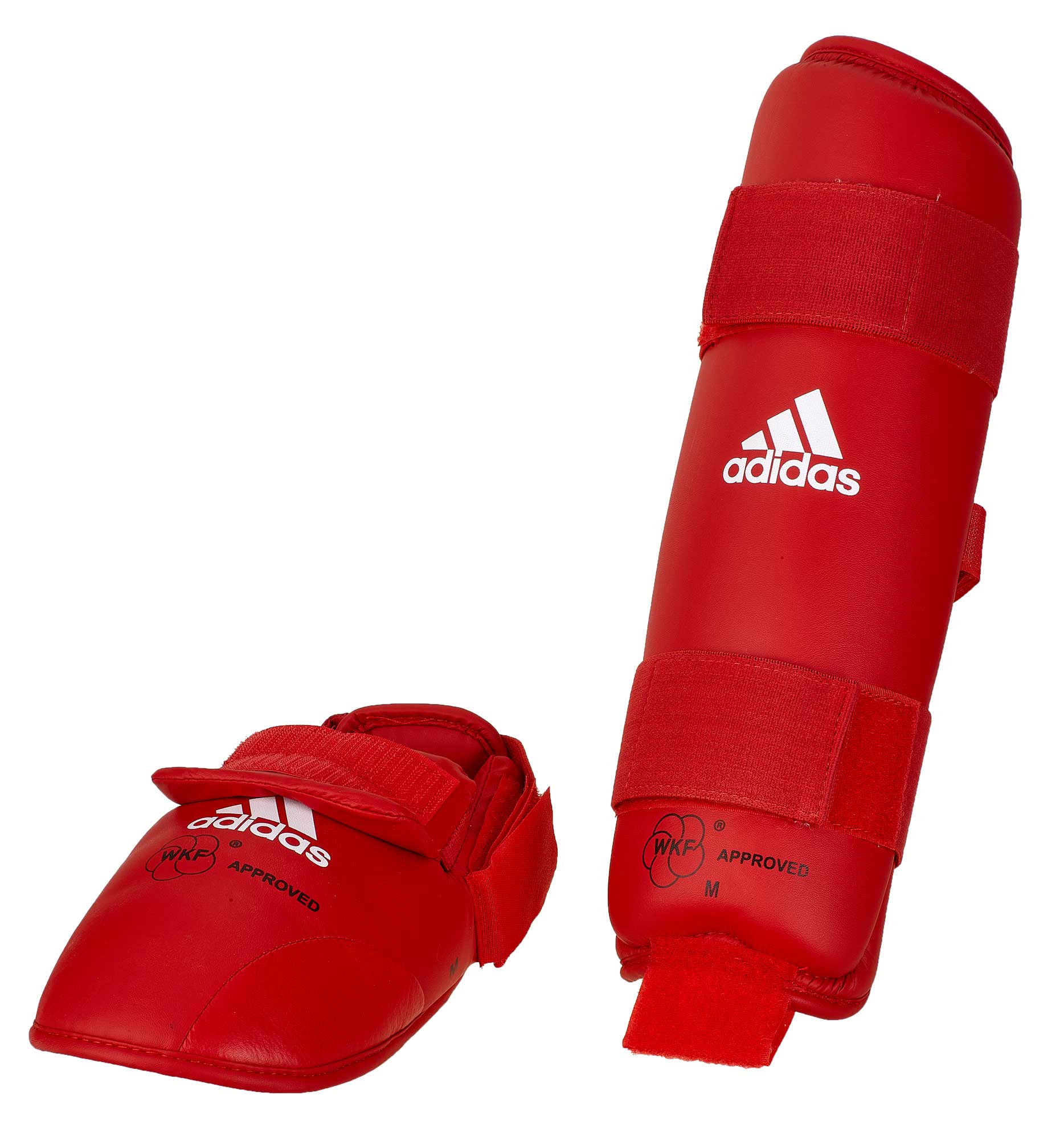 661-35-WKF-PU-Shin-Remov-Step-Guard-red-1052 adidas Schien- & Spannschutz WKF approved rot, 661.35