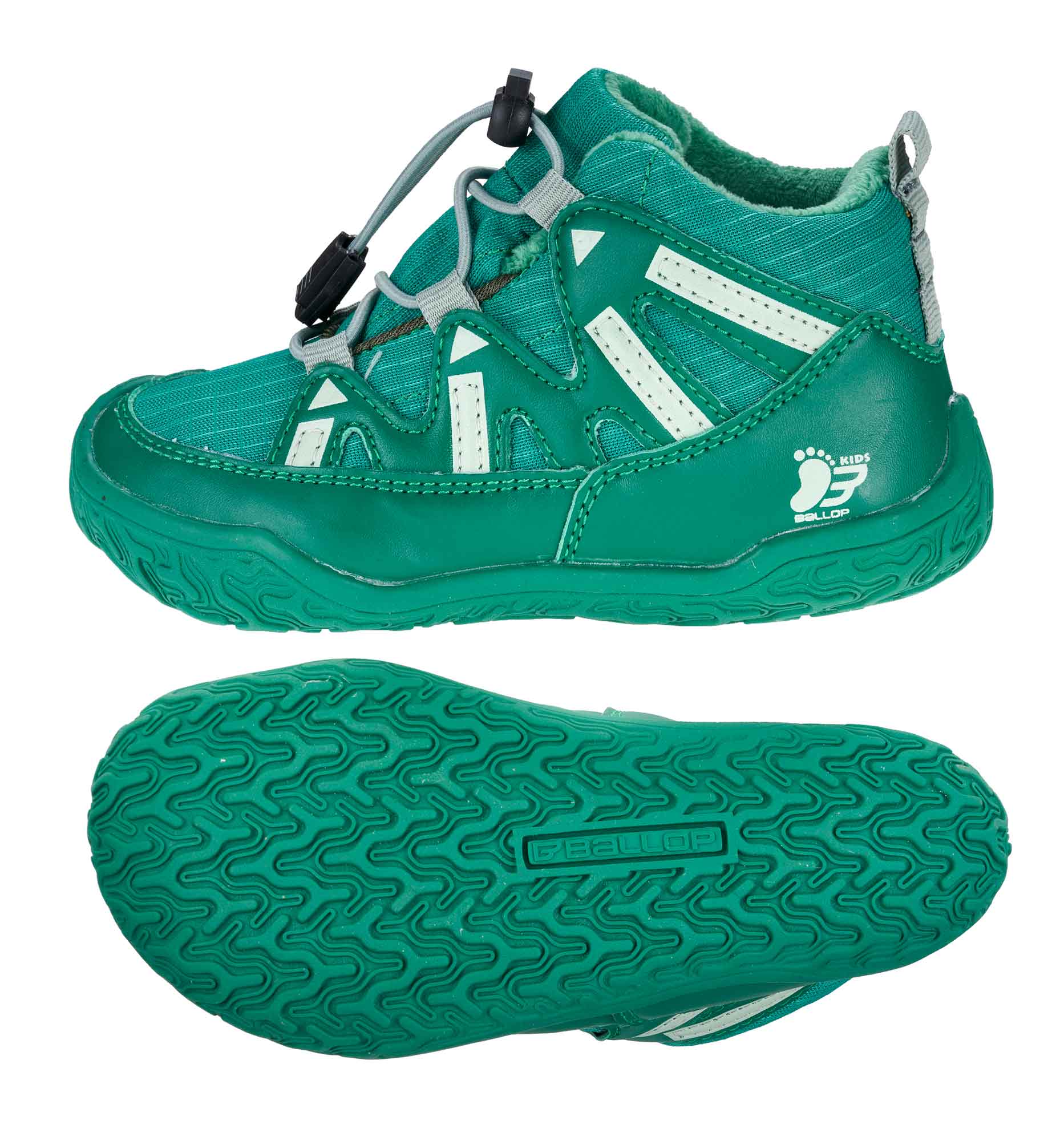 Kinderstiefel, Wanderschuhe, Schnürstiefel, Grün, Gummi-Profilsohle