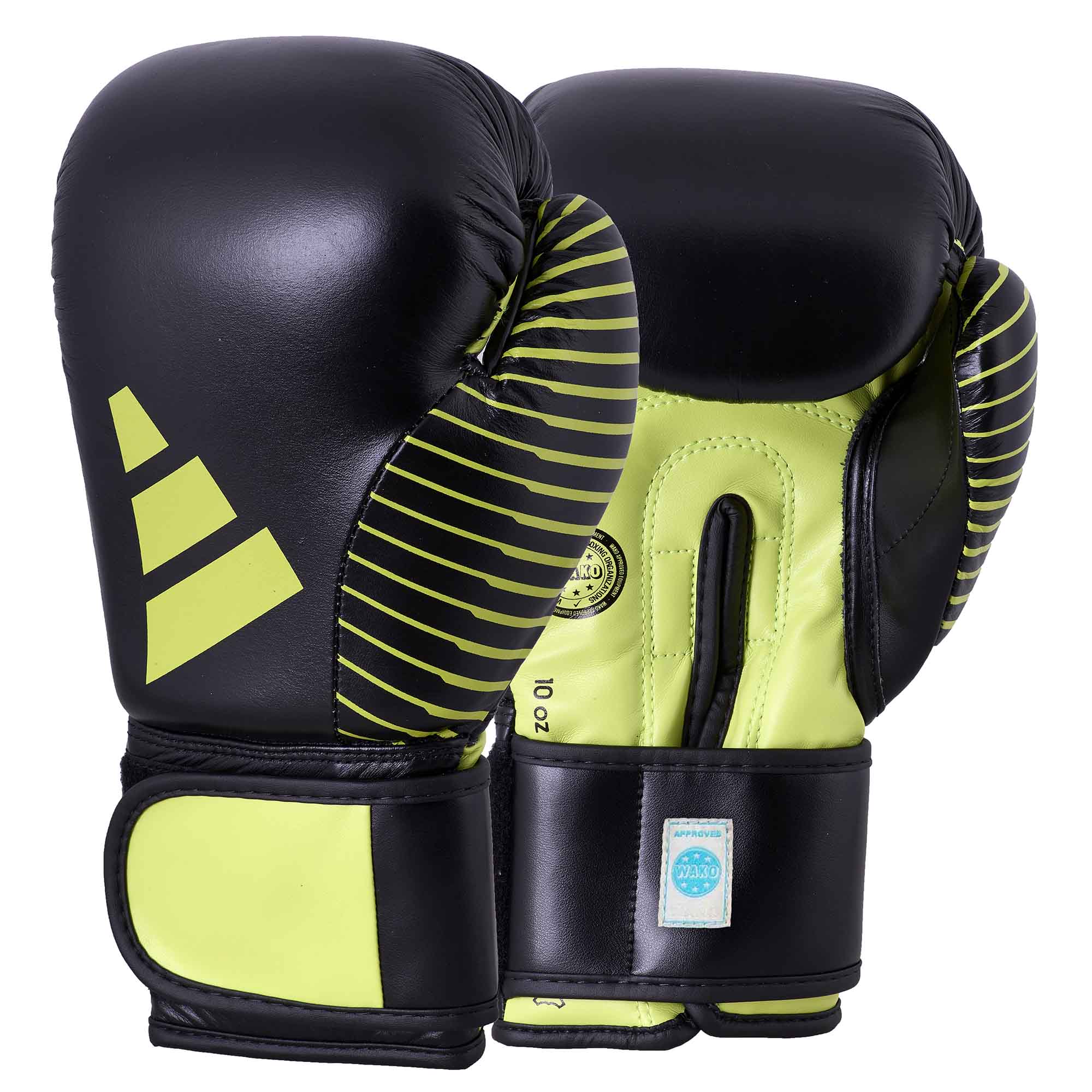 adidas Kickboxing Wettkampfhandschuh black/neon green, adiKBWKF200