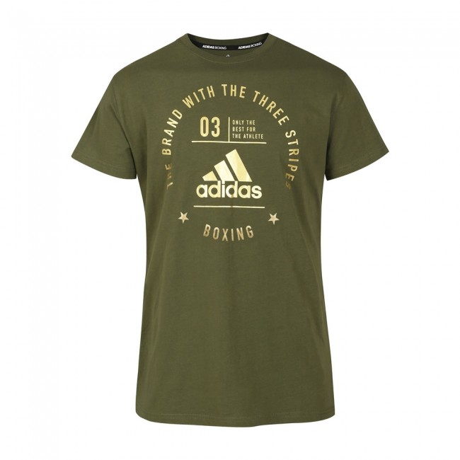 adicl01b-50350 adidas Community T-Shirt "BOXING" olive/gold, adiCL01B