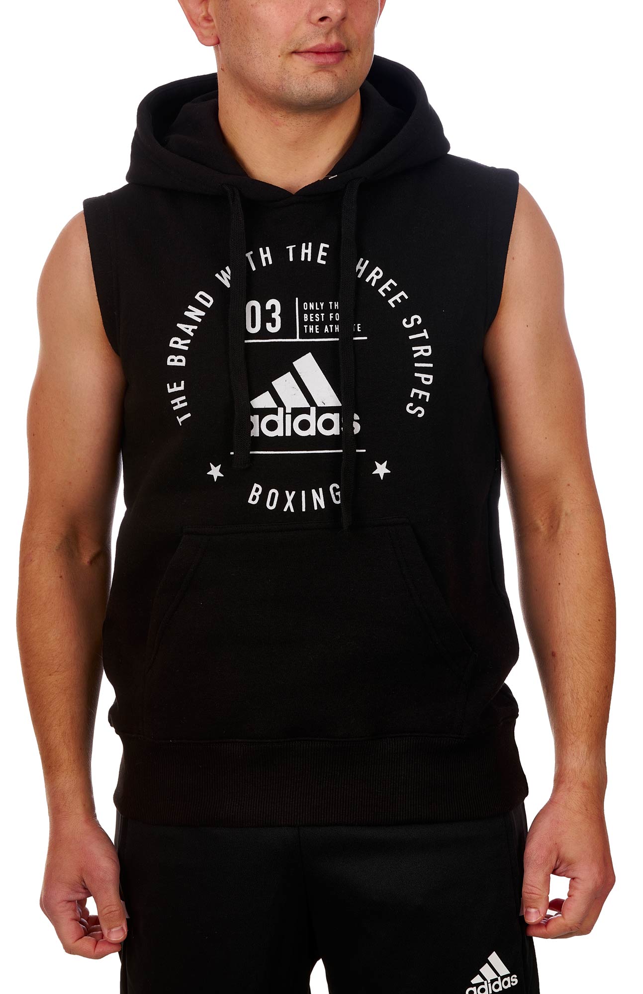 adidas-Community-Line-2022-Modell-1625 adidas Community Sleeveless Hoody BOXING black/white, adiCL05B