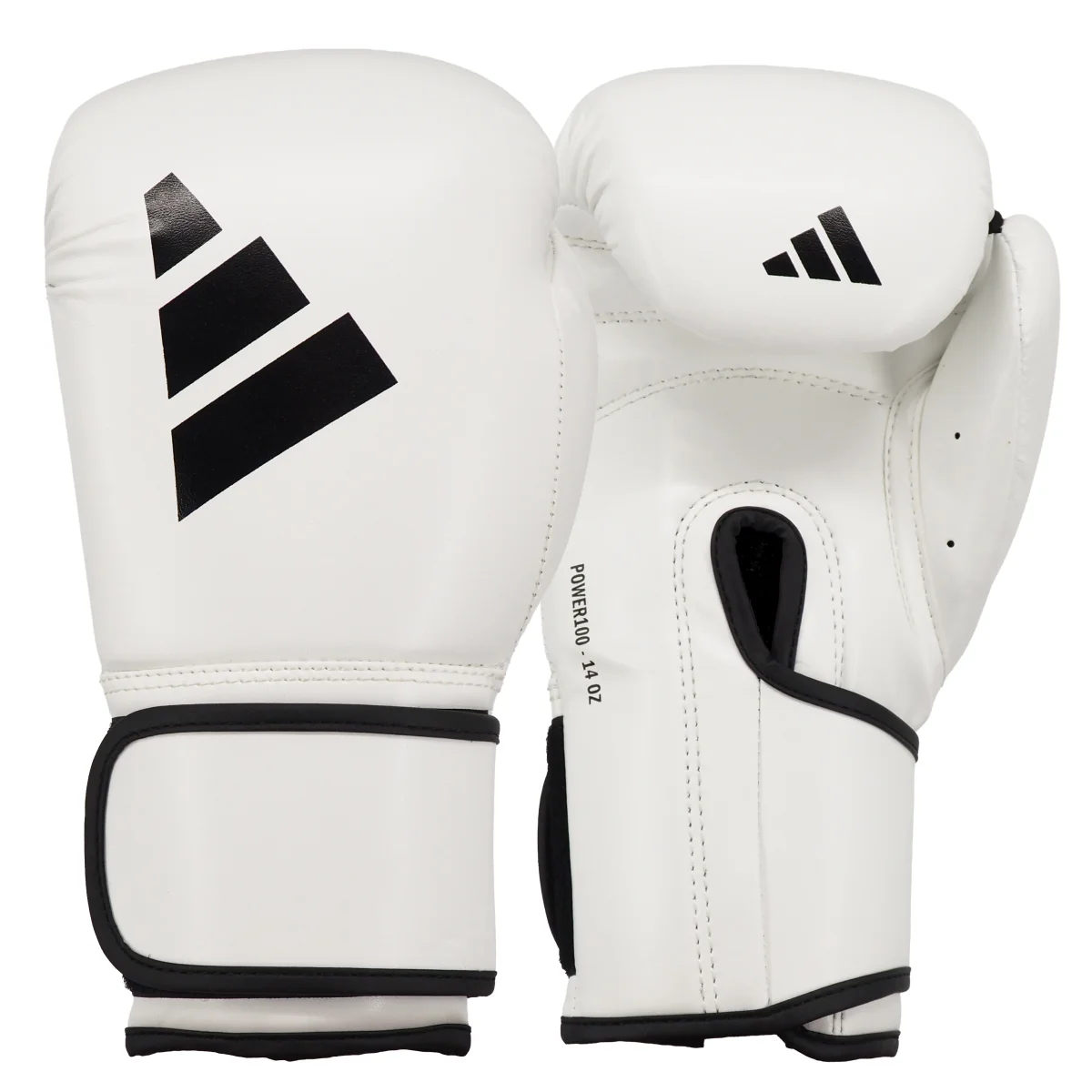 Boxhandschuhe, Schwarz-weiß, Palmenschutz, Klettverschluss, Lederlook
