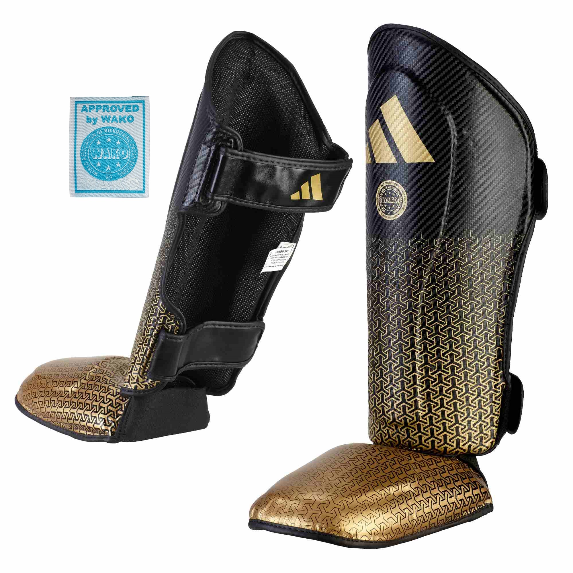 adidas Pro Kickboxing Schienbein-Spannschutz black/gold, adiKBSI300