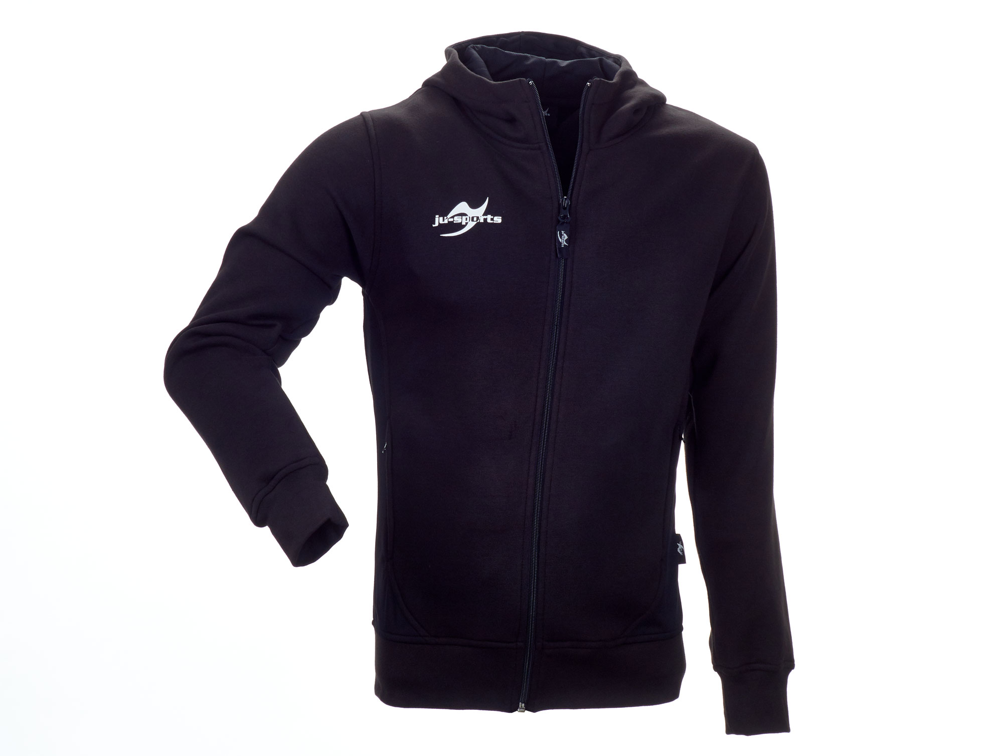 Hoodie, Schwarz, Zip-Jacke, Kapuzenpullover, Sportjacke