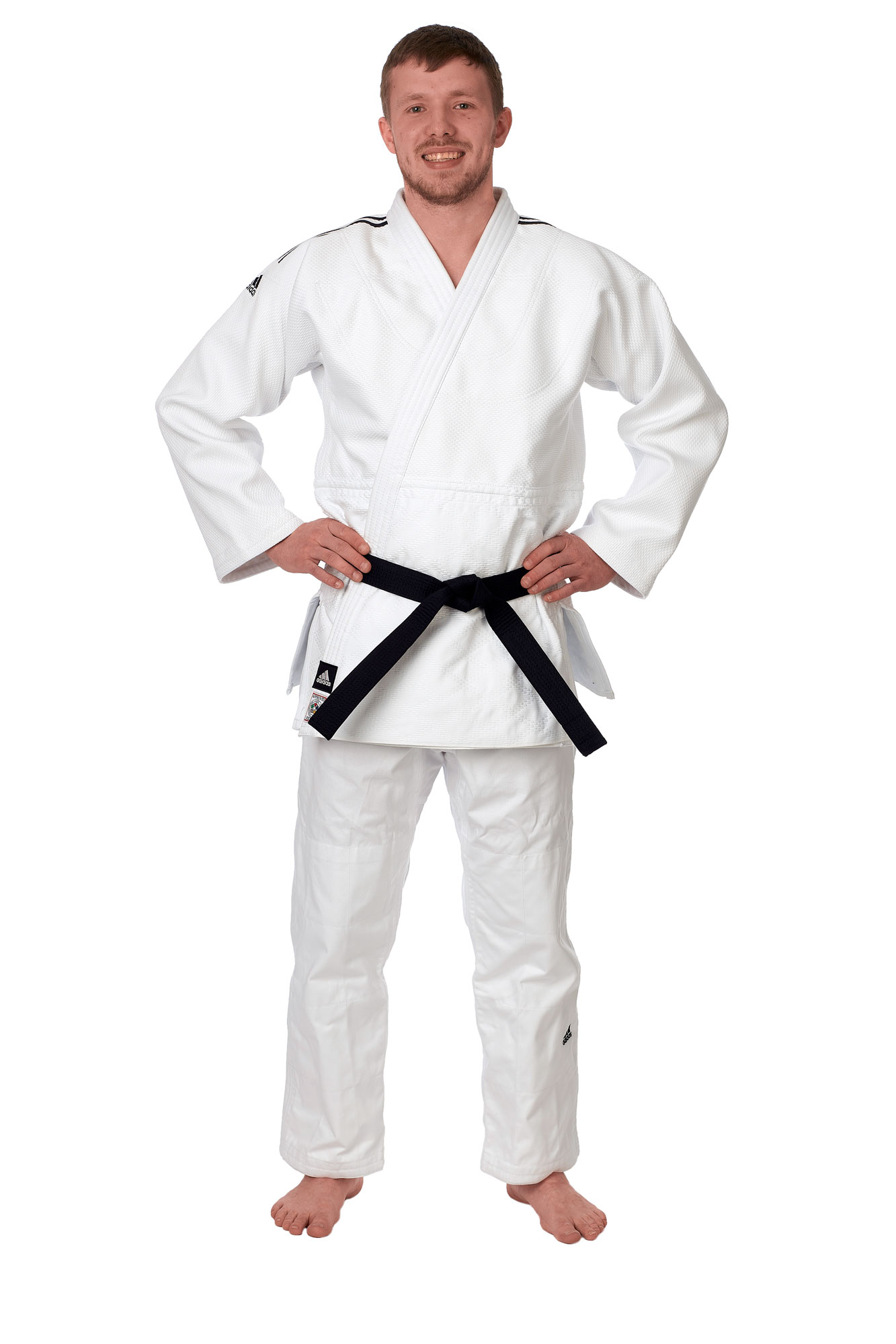 adidas-Judo-ChampionII_IJF-norm-Modell-1286 adidas Judoanzug CHAMPION II IJF, weiß/schwarze Streifen, JIJF