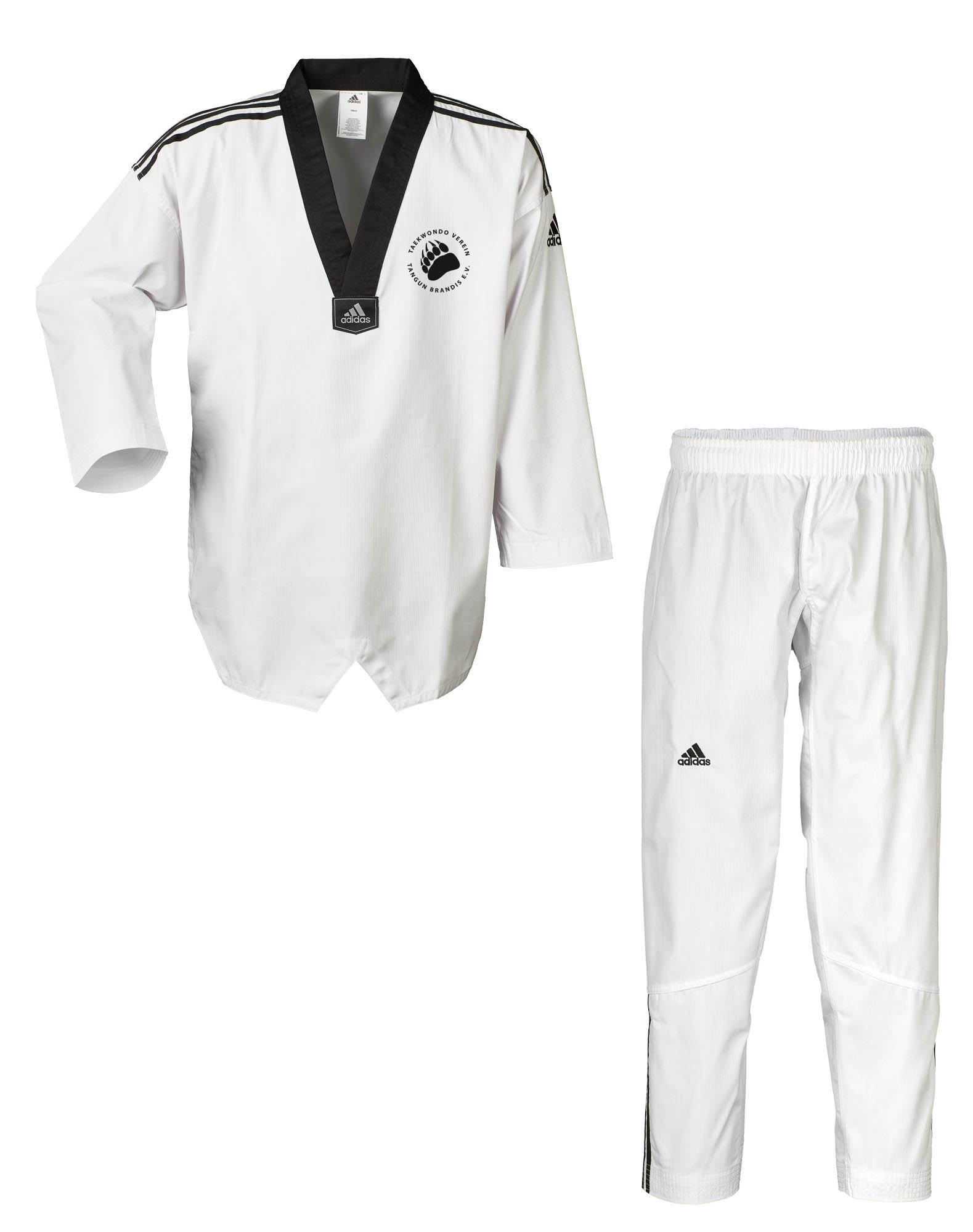 adidas Taekwondoanzug, Adi Club 3 stripes, schwarzes Revers, ADITCB02-Taekwondo Verein Tangun Brandis