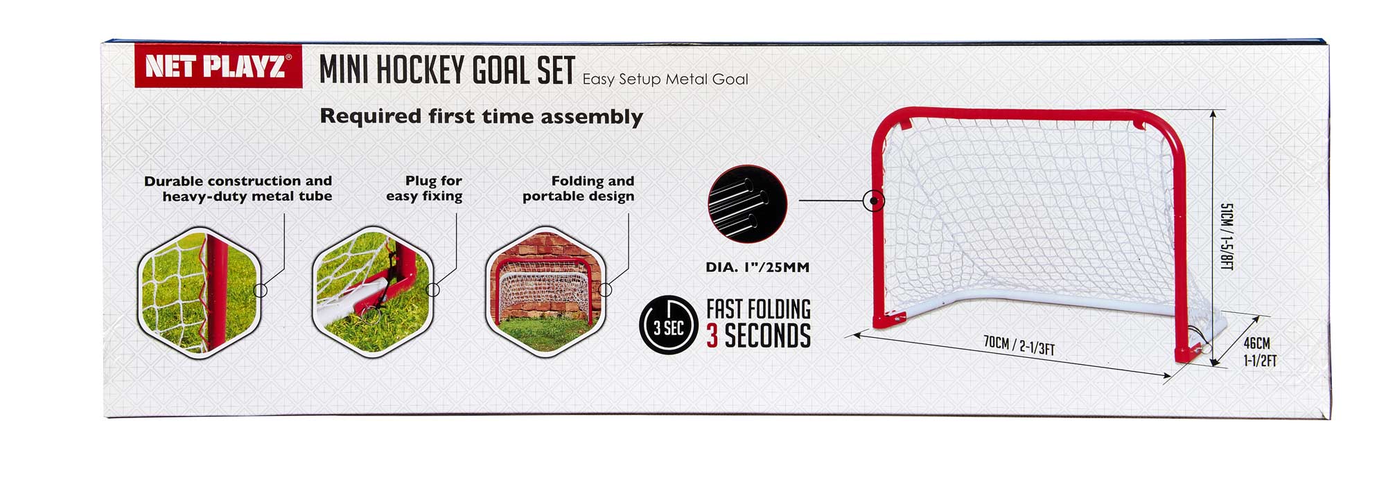 Net-Playz-Mini-Hockey-Goal-70cm-0008bOm894M7DpIs6 Mini-Torset Hockey mit Ball & Puck