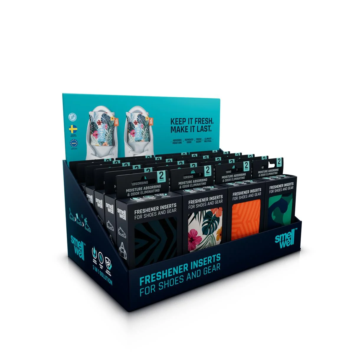 SmellWell Active Prepack incl. Display / 4 Designs