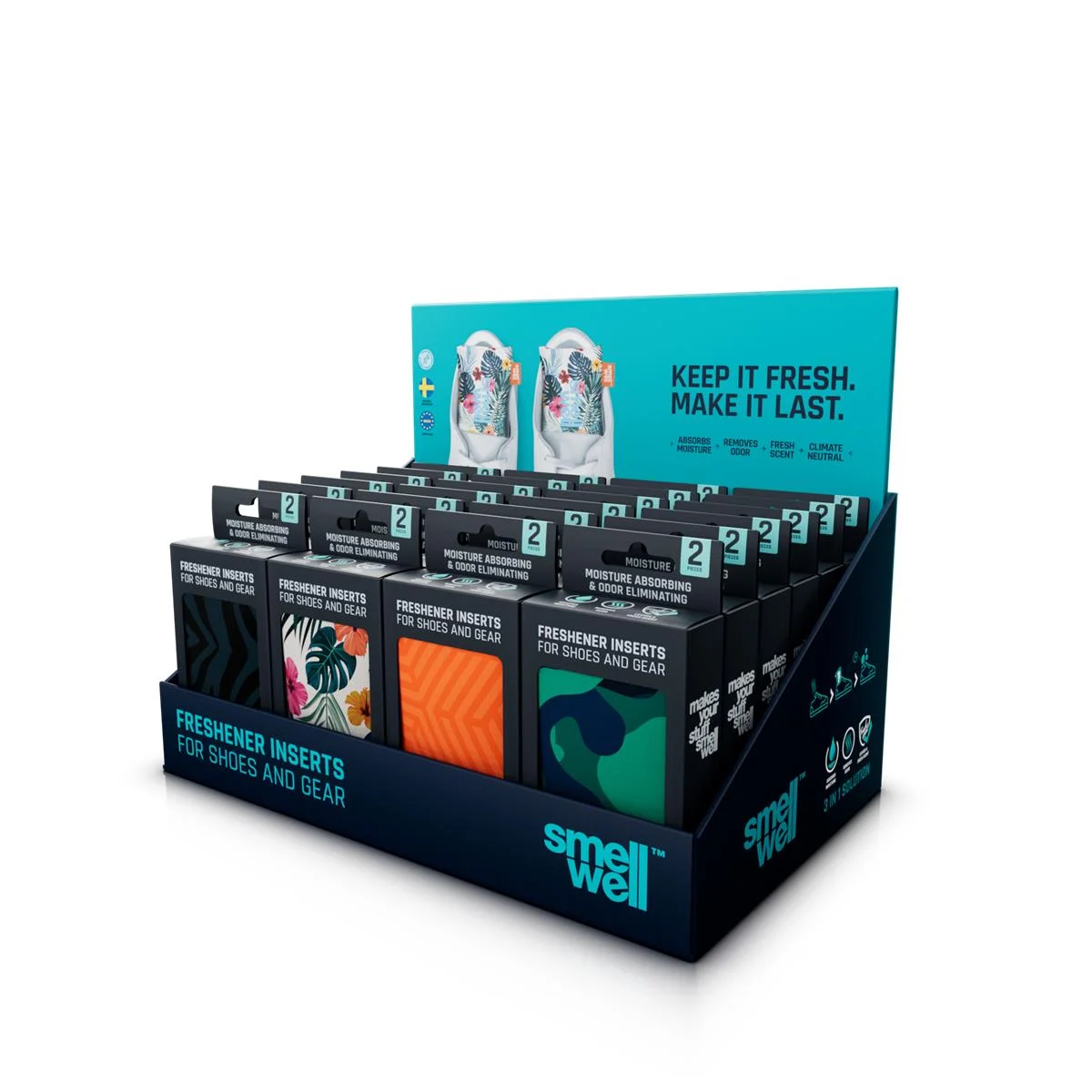 SmellWell Active Prepack incl. Display / 4 Designs