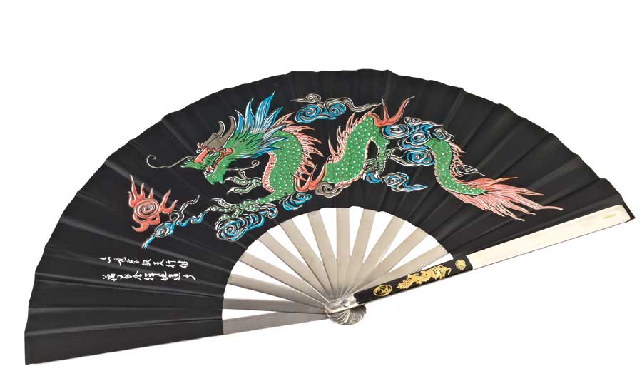 Stahlfächer Drache schwarz