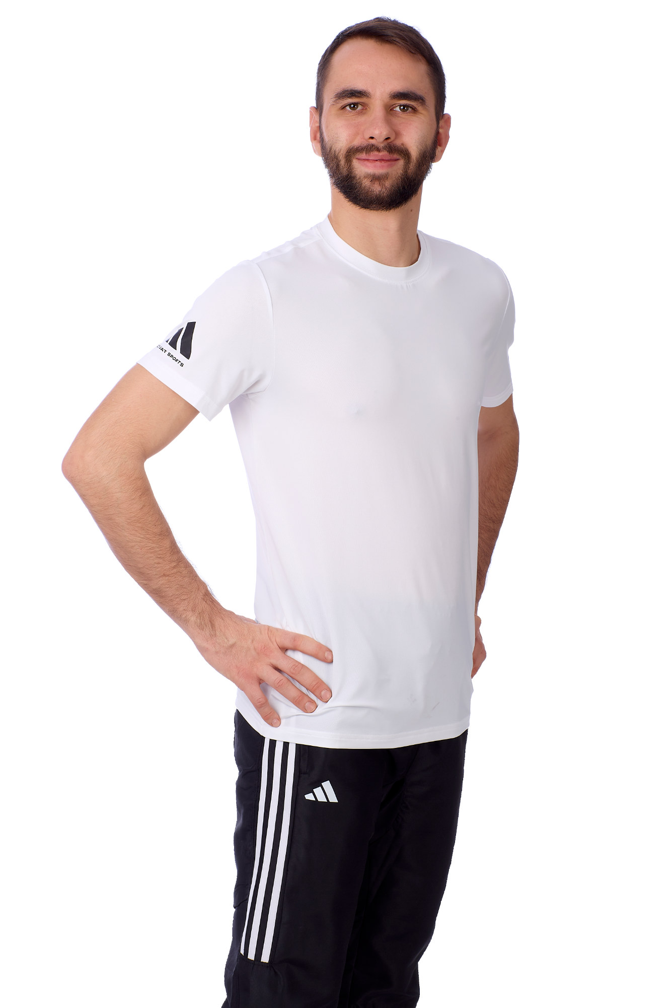 PromoShirt-white-Modell-0283 adidas Promo-T-Shirt light weiß/schwarz, adiTSG2V2CS