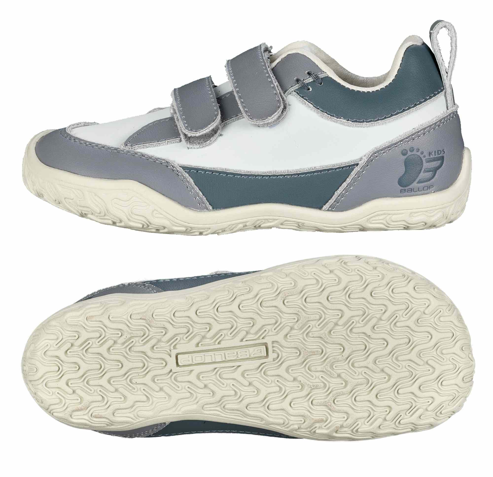 Schuh, Sneaker, Kinderschuh, Klettverschluss, Blau-Grau