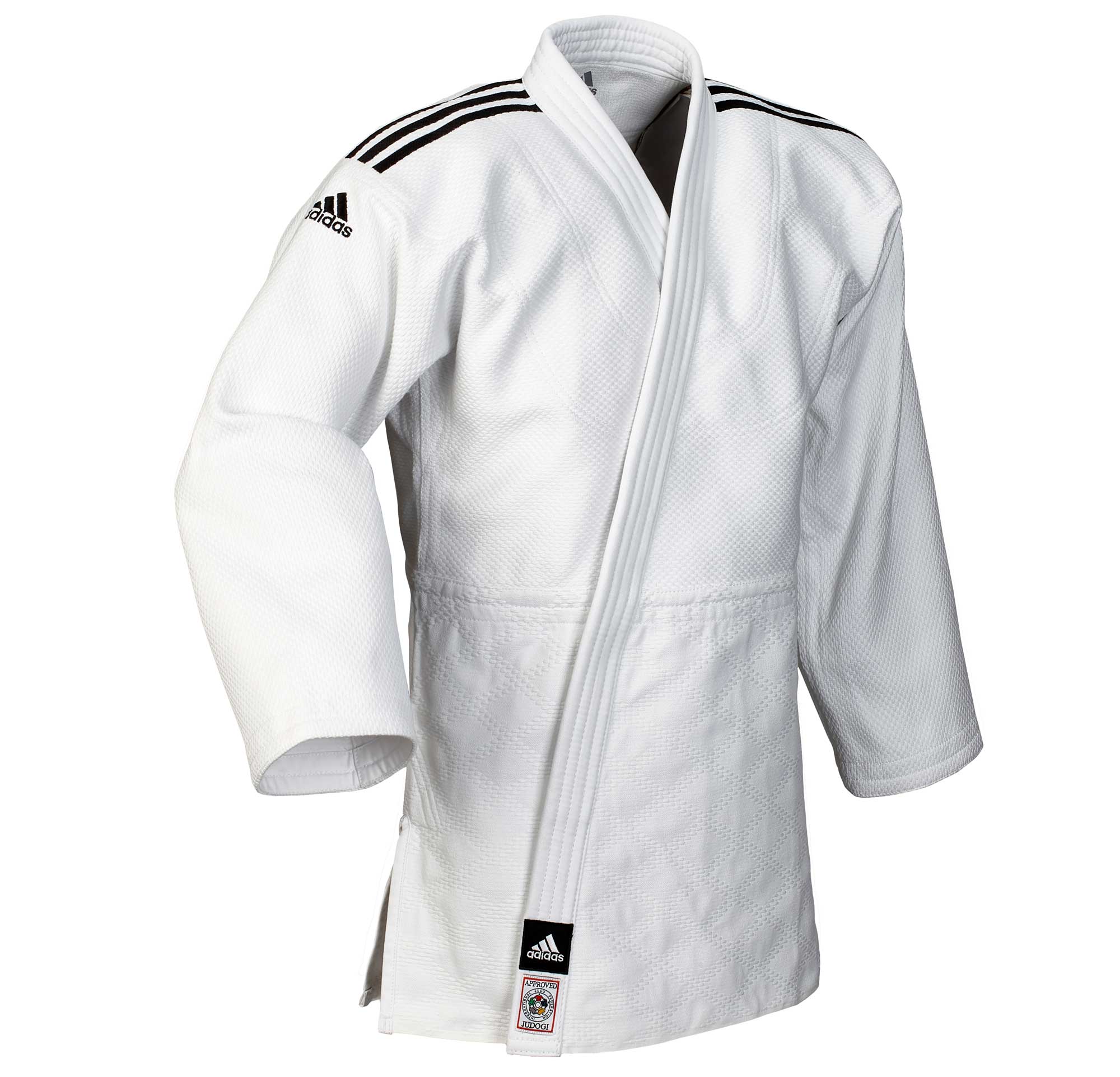 adidas-JudoUniform-ChampionII_IJF-slim-2 adidas Judoanzug CHAMPION II IJF slim cut, weiß/schwarze Streifen, JIJFS