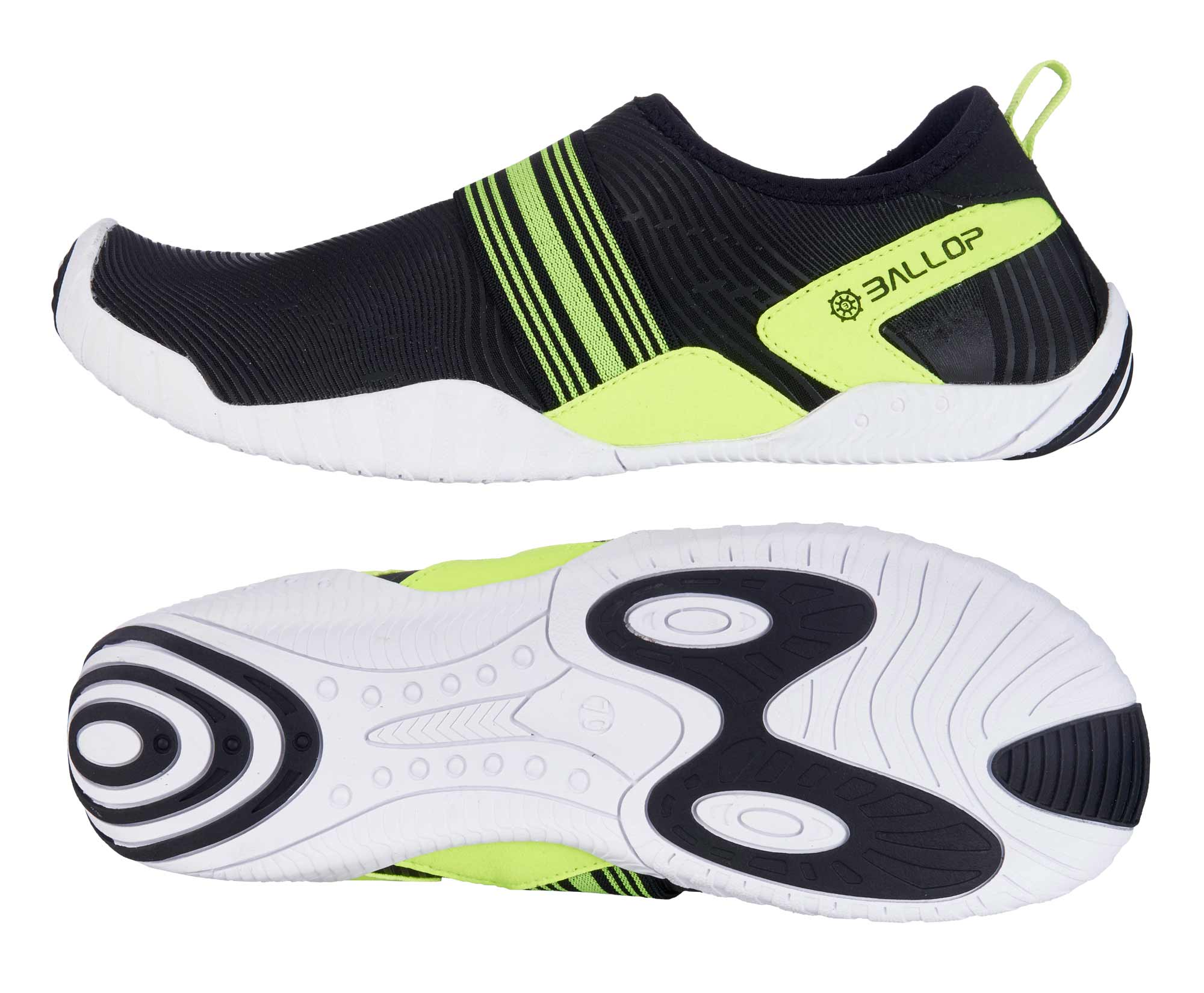 Sneaker, Laufschuh, Neon Gelb, Schwarz, Gummisohle