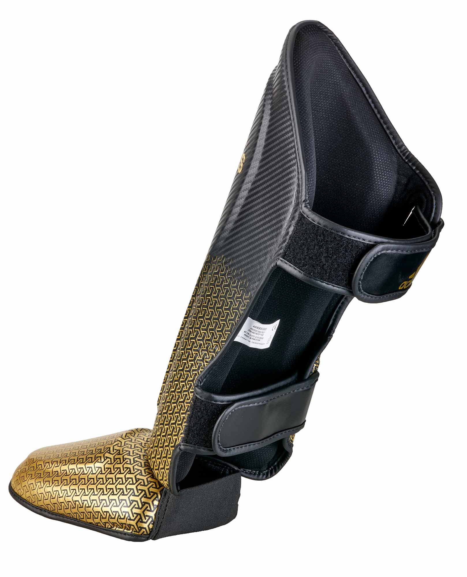 adiSGSI011-black_golde-Speed-Thai-Shin-n-Step-0264 adidas Pro Kickboxing Schienbein-Spannschutz black/gold, adiKBSI300