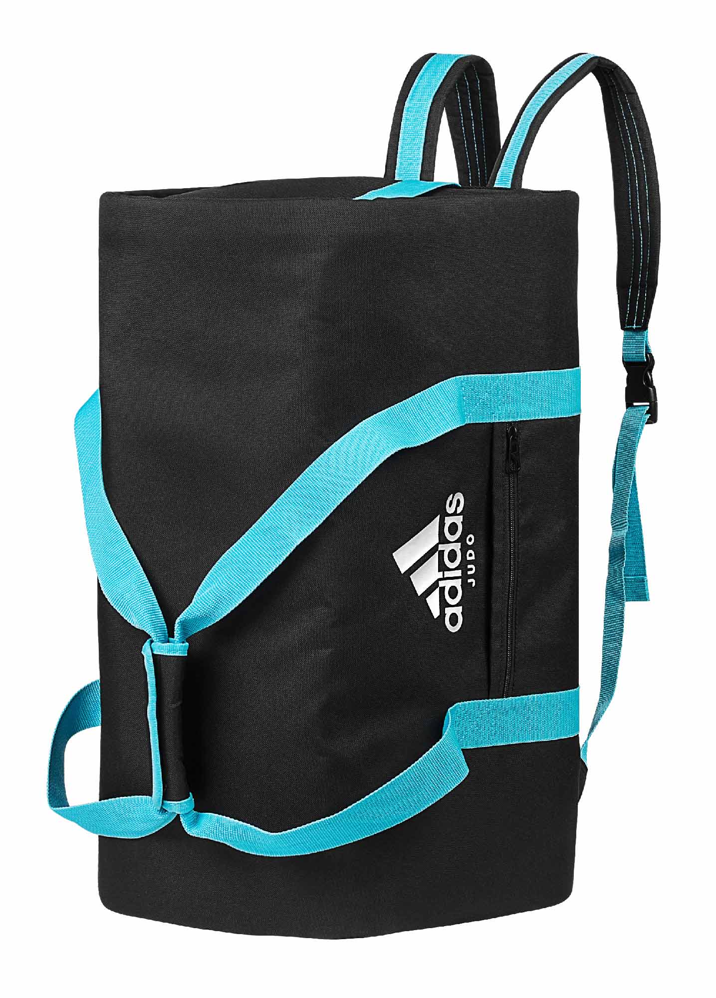 adiACC200-Black-Blue-08 adidas 2in1 Bag Judo black/cyan M, ADIACC200J